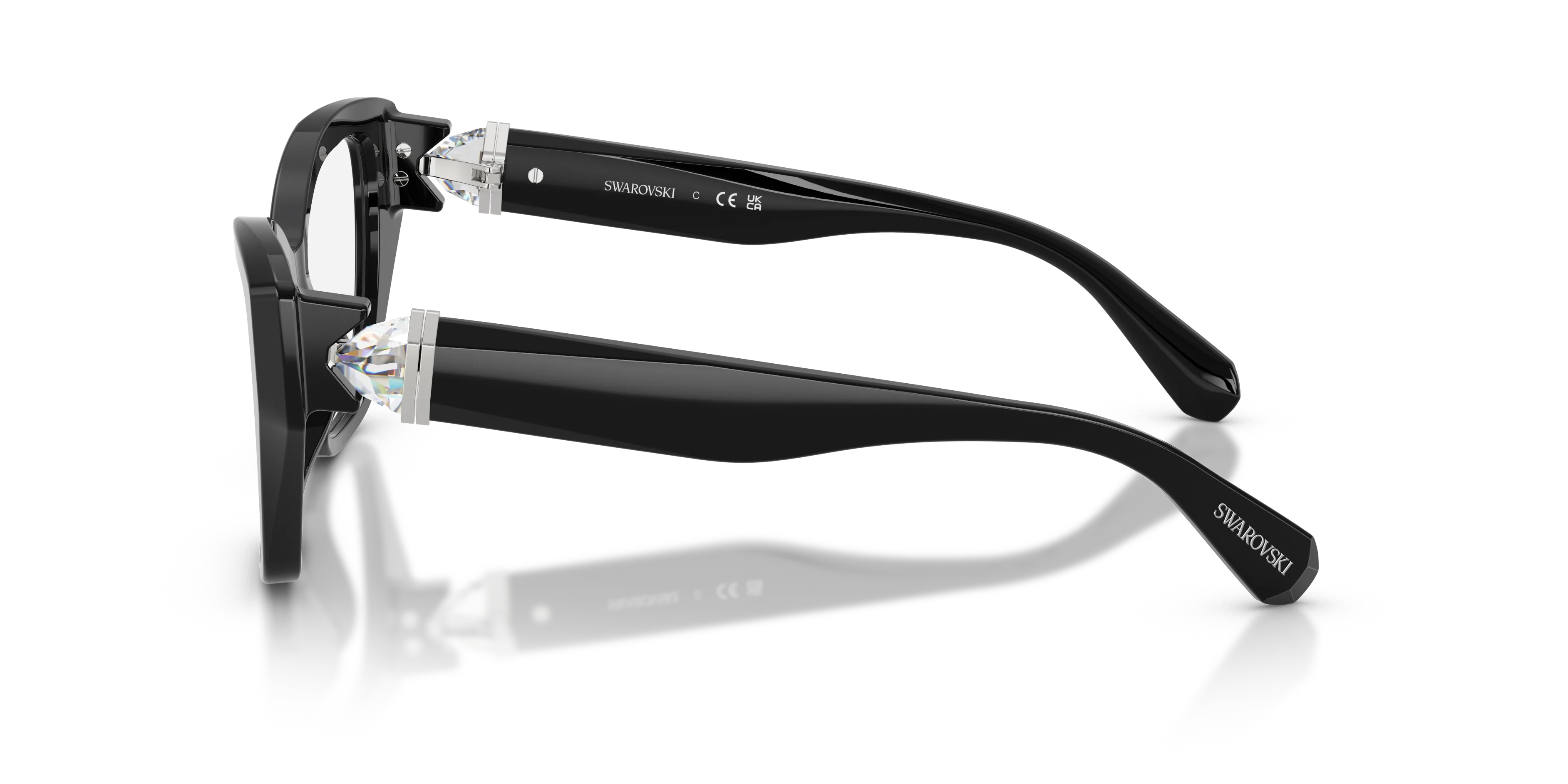 Swarovski SK2050U 1001 Montature da vista Acetato Nero Cat Eye Normale - immagine 4