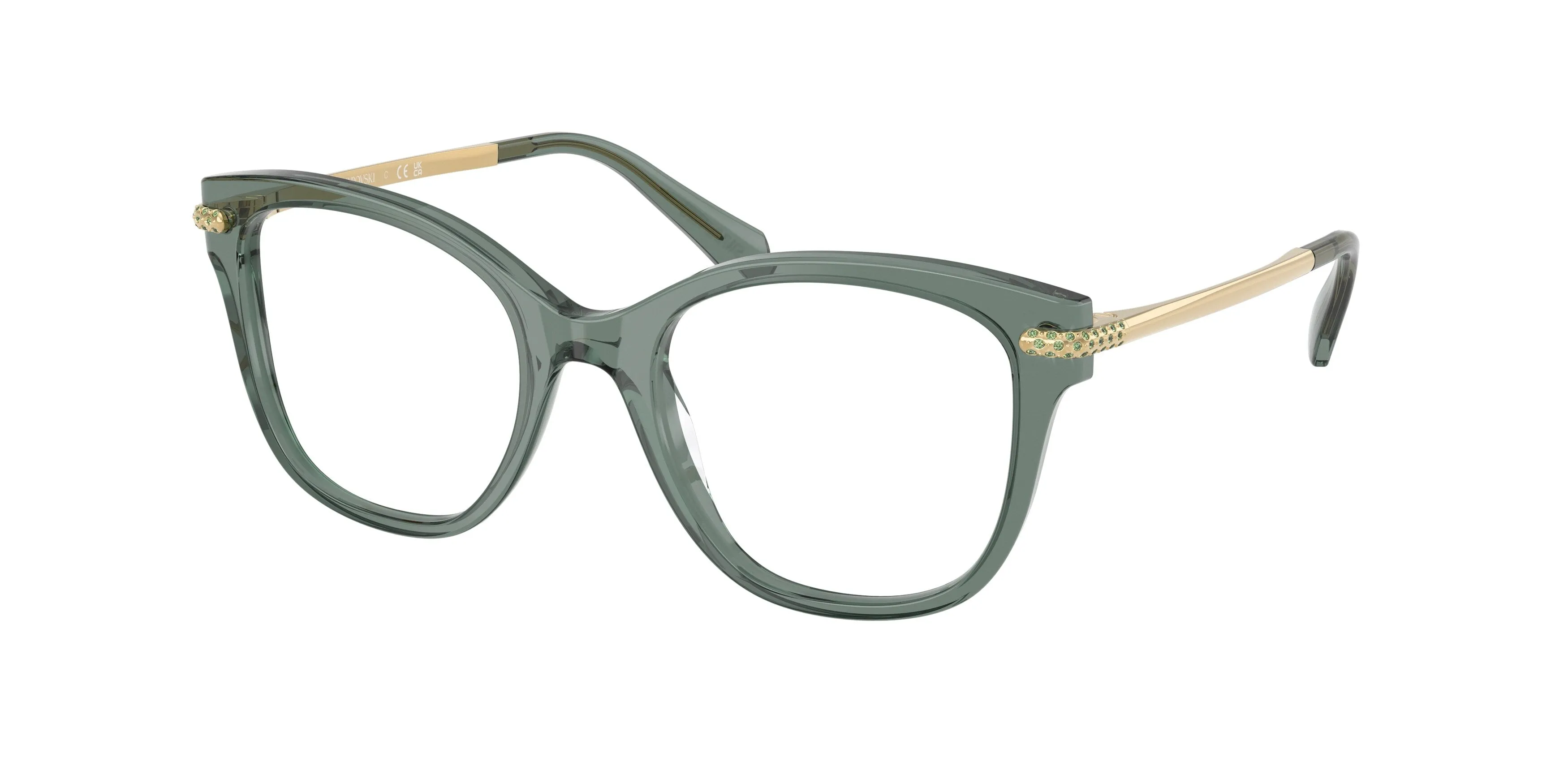 Swarovski SK2044 1043 Montature da vista Acetato Verde Squadrata Normale - immagine 1
