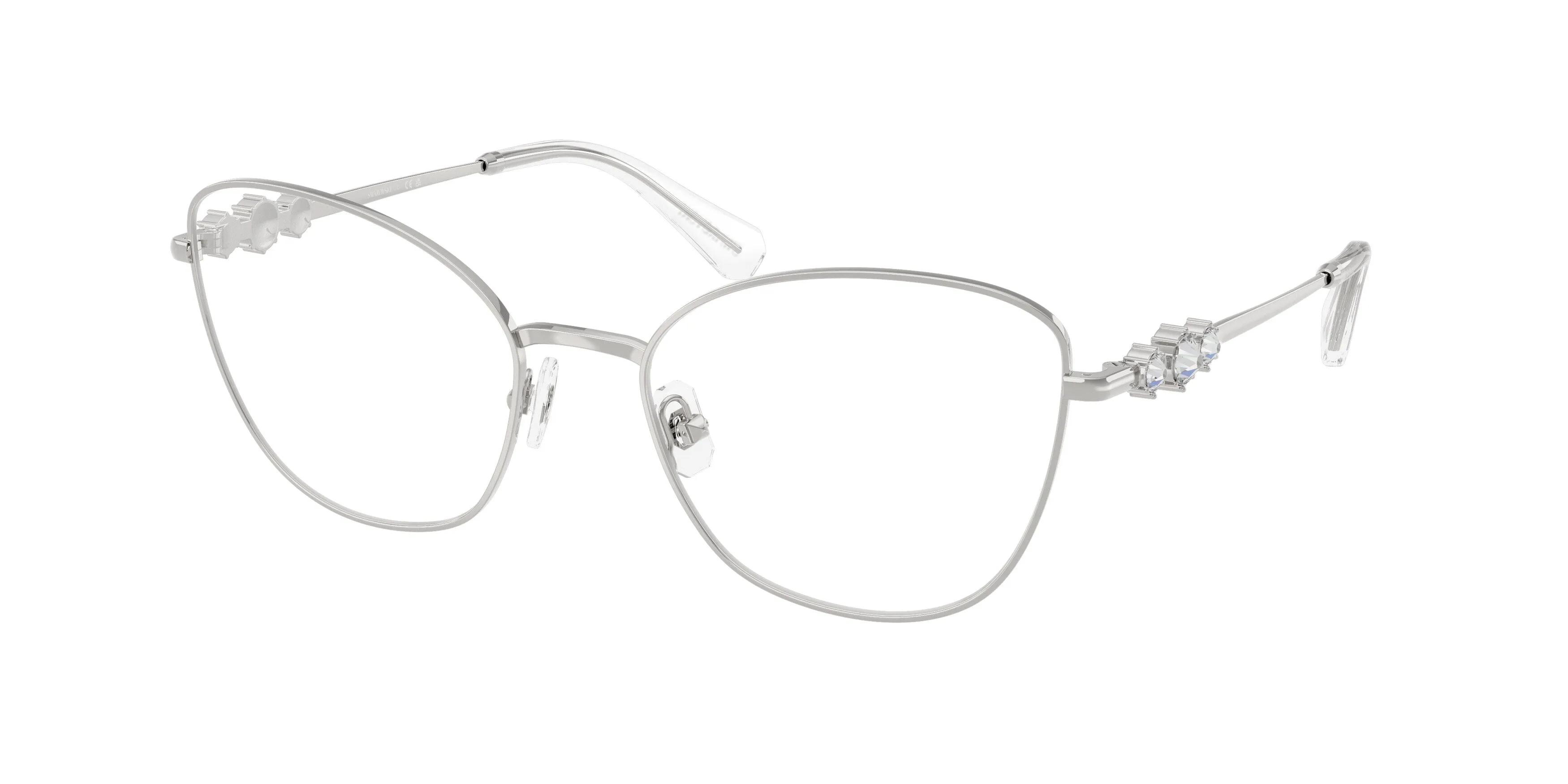 Swarovski SK1034 4001 Montature da vista Metallo Argento Cat Eye Normale - immagine 1