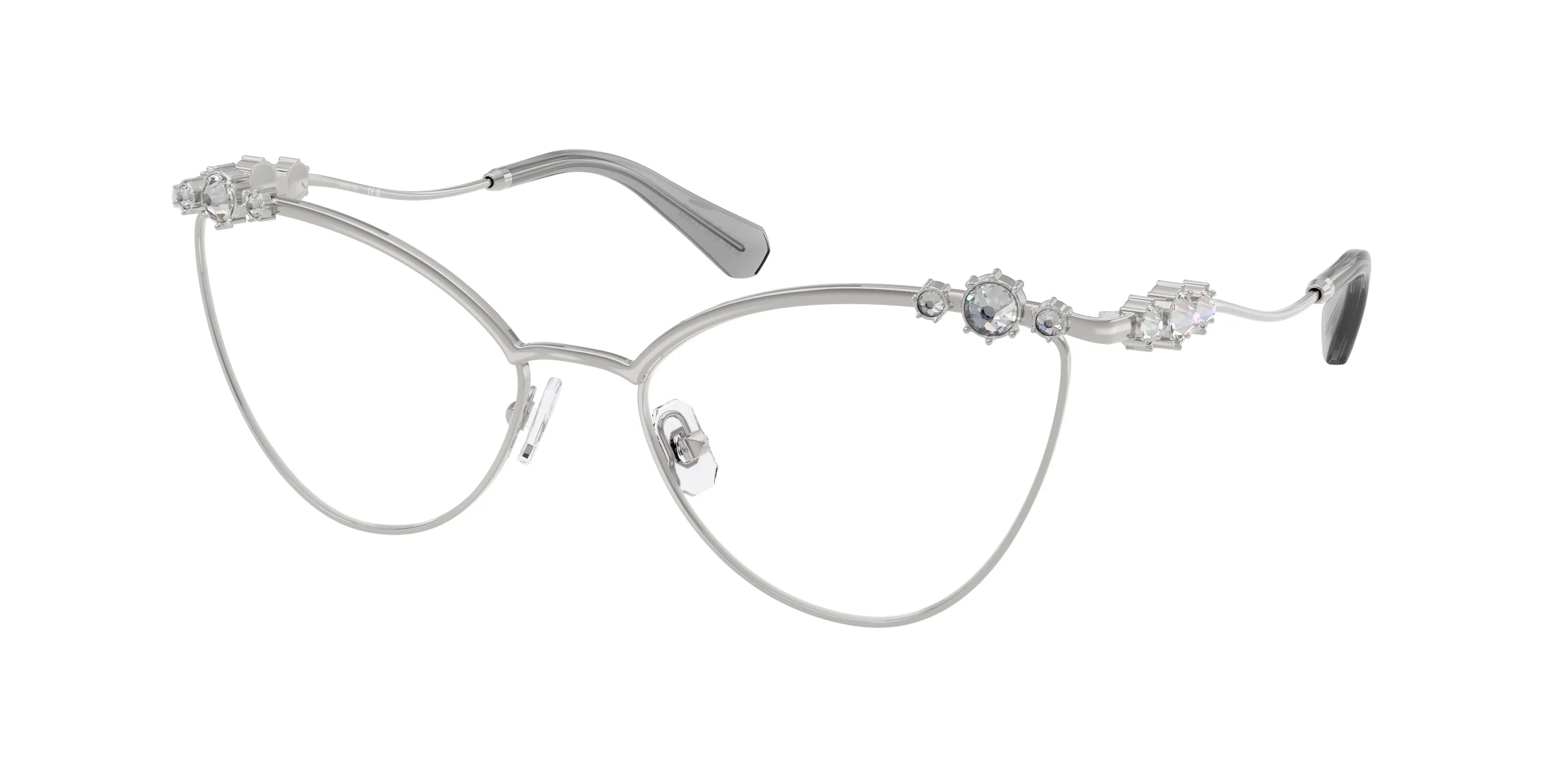 Swarovski SK1033 4001 Montature da vista Metallo Argento Cat Eye Normale - immagine 1
