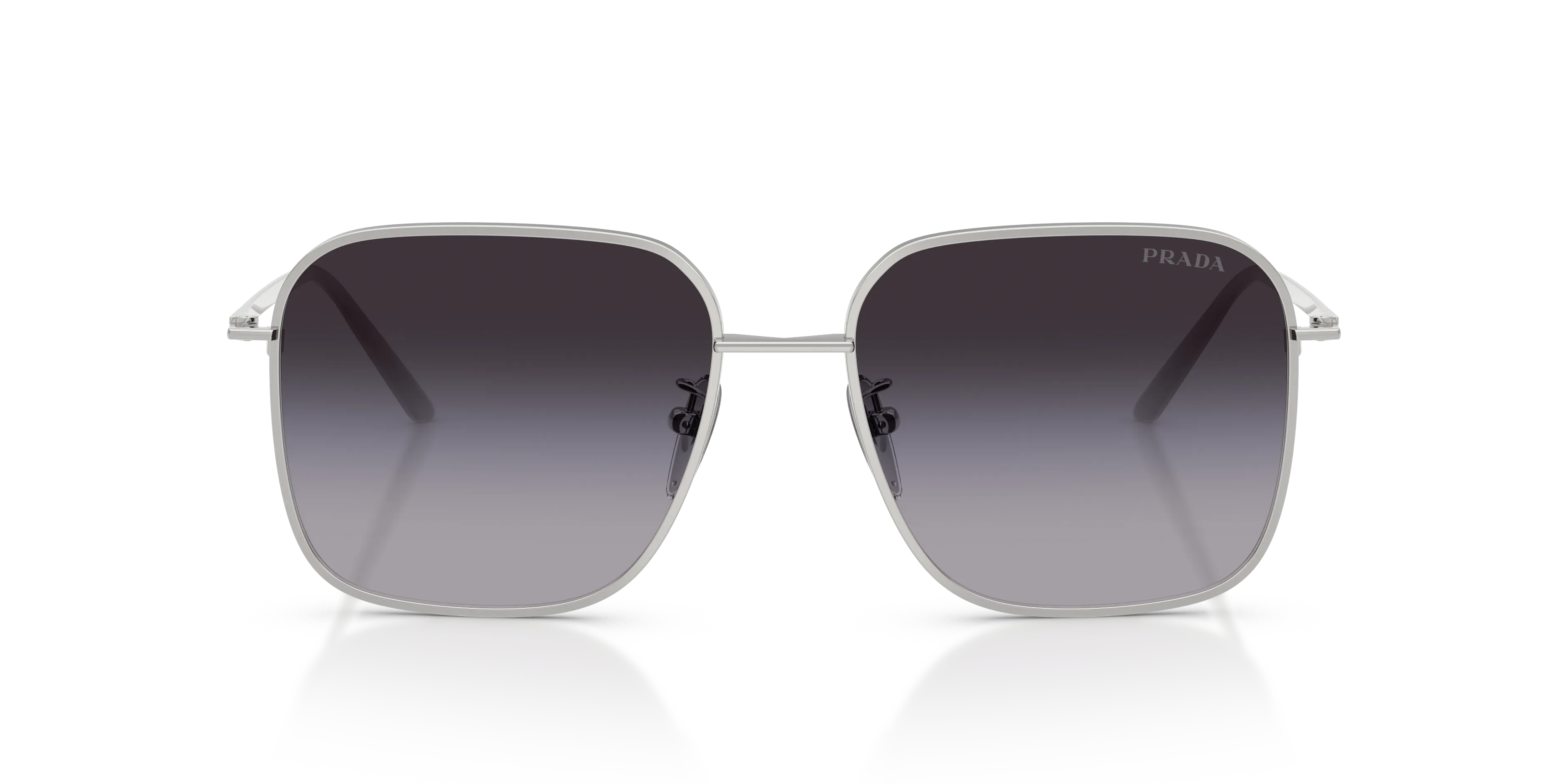 Prada PR C54SD 1BC90A Occhiali da sole Metallo Argento Grigio Squadrata Normale Sfumato - immagine 3