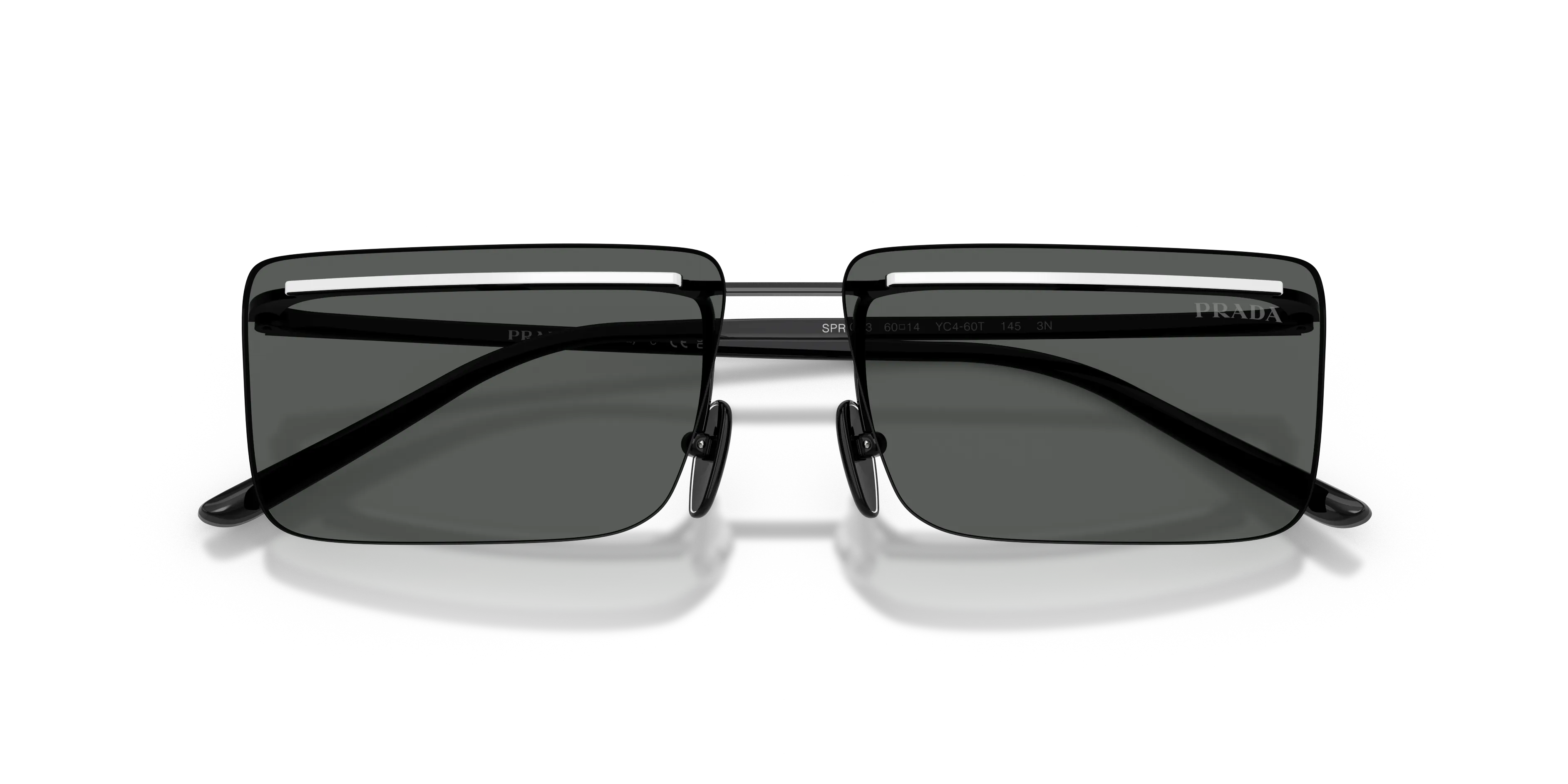 Prada PR C53S YC460T Occhiali da sole Metallo Nero Grigio Squadrata Normale - immagine 2