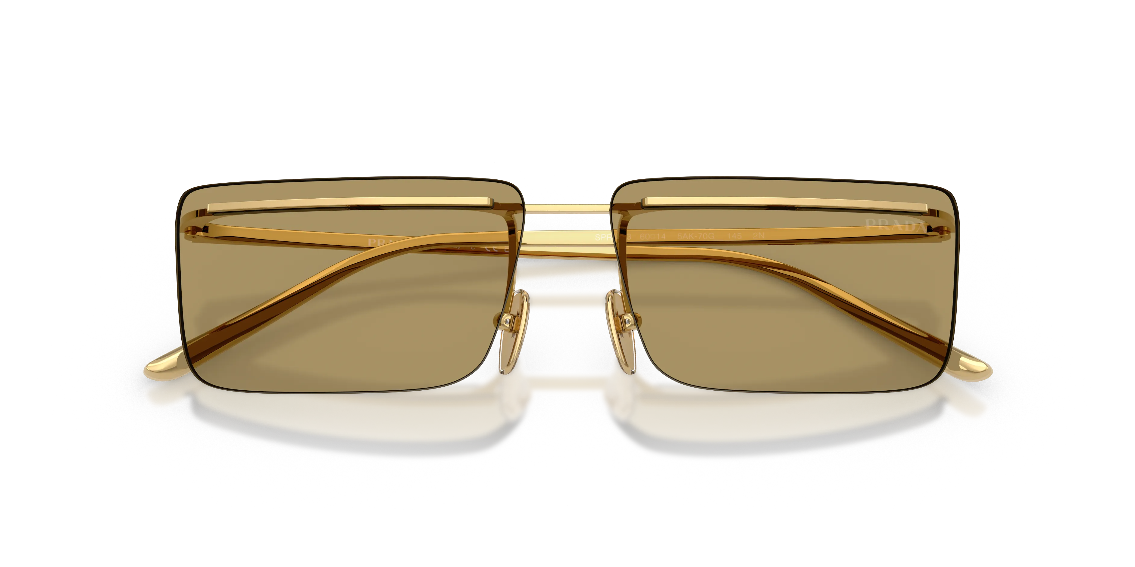 Prada PR C53S 5AK70G Occhiali da sole Metallo Oro Verde Squadrata Normale - immagine 2