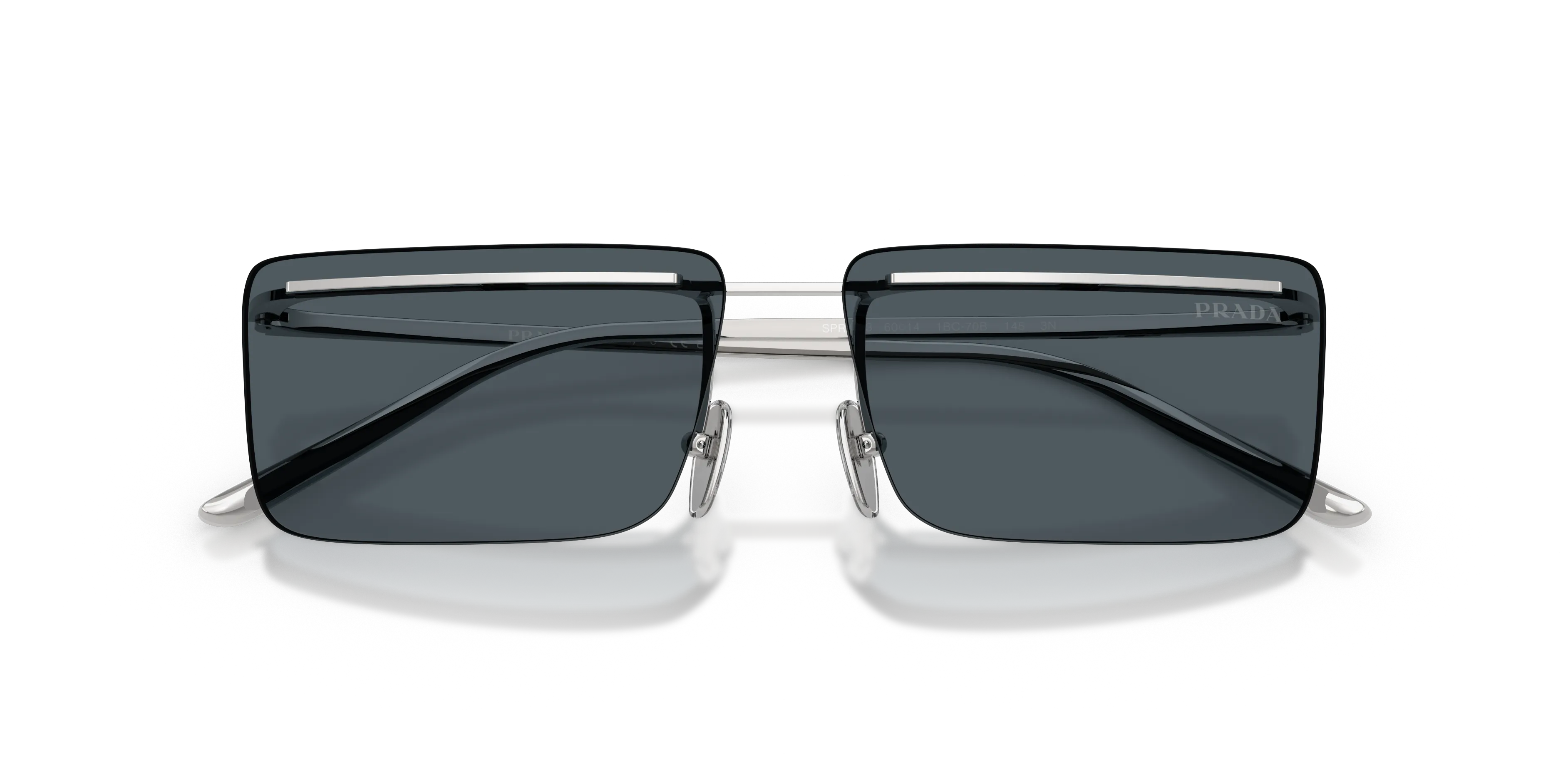 Prada PR C53S 1BC70B Occhiali da sole Metallo Argento Grigio Squadrata Normale - immagine 2
