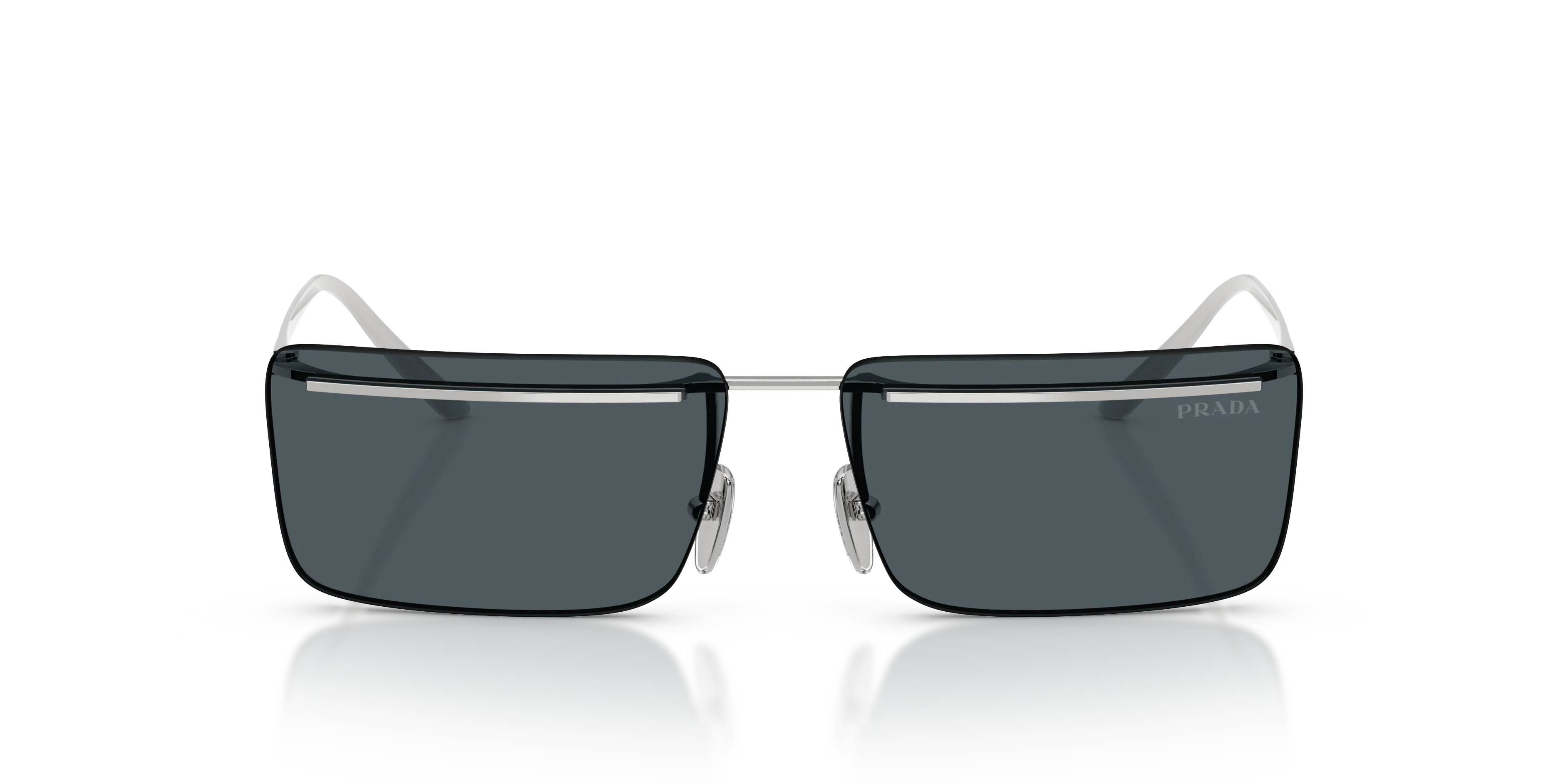 Prada PR C53S 1BC70B Occhiali da sole Metallo Argento Grigio Squadrata Normale - immagine 3
