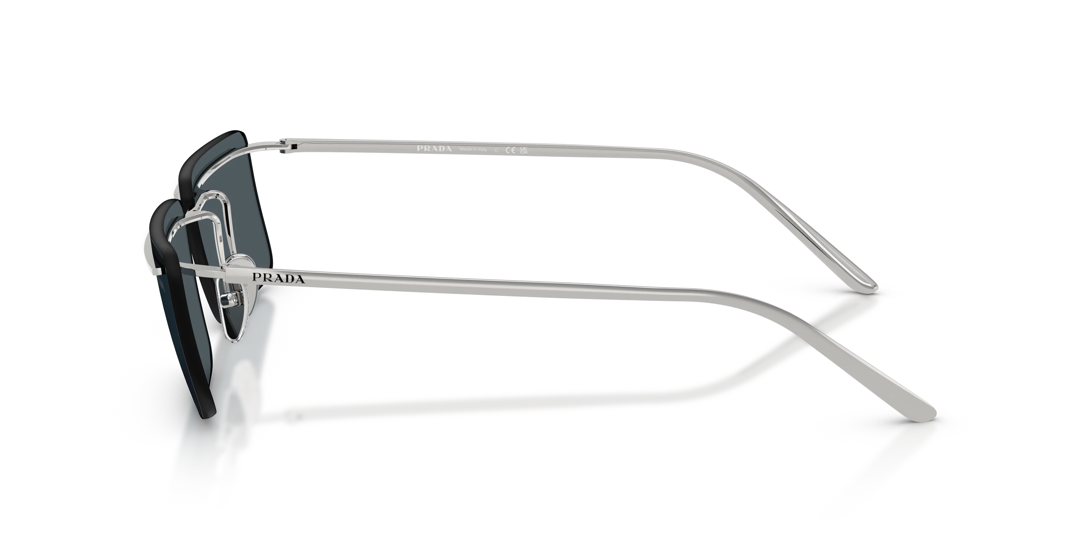 Prada PR C53S 1BC70B Occhiali da sole Metallo Argento Grigio Squadrata Normale - immagine 4