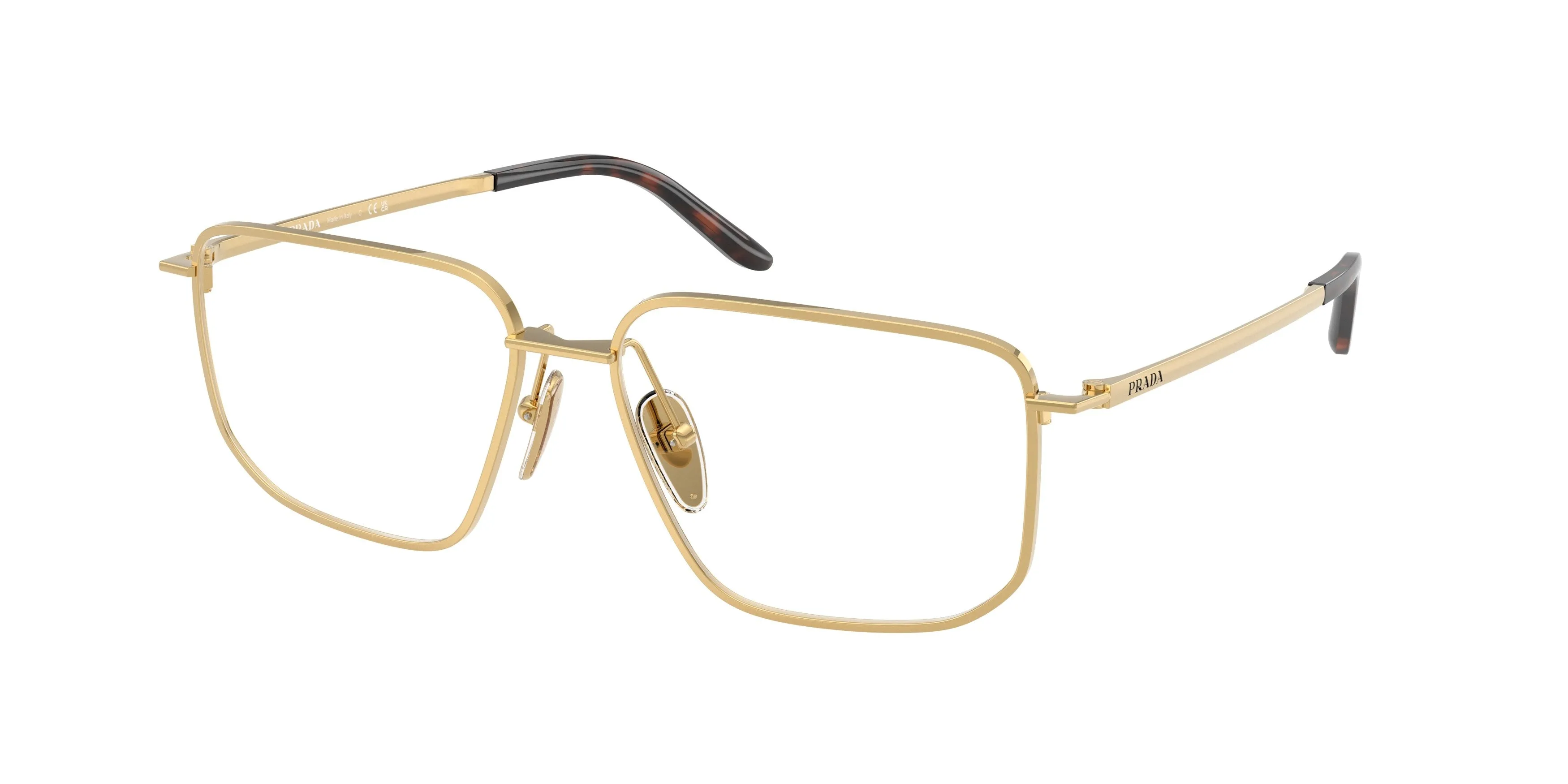 Prada PR C52V 5AK1O1 Montature da vista Metallo Oro Squadrata Normale - immagine 1