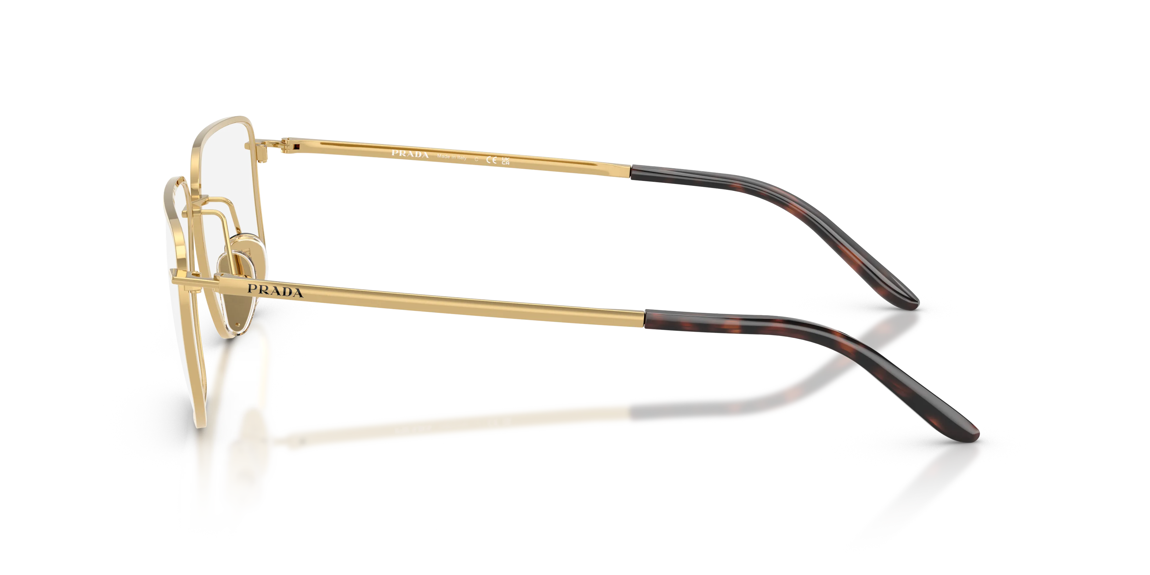 Prada PR C52V 5AK1O1 Montature da vista Metallo Oro Squadrata Normale - immagine 4