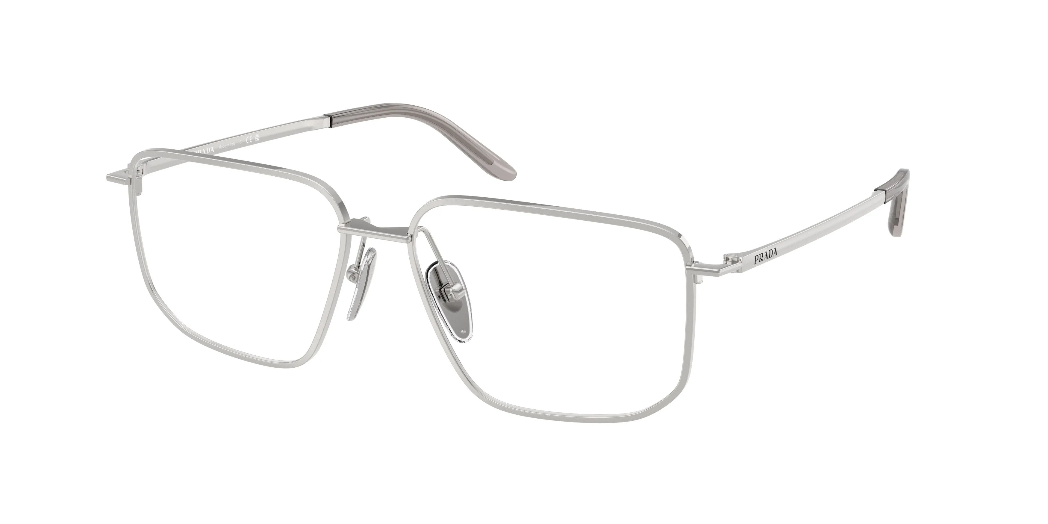 Prada PR C52V 1BC1O1 Montature da vista Metallo Argento Squadrata Normale - immagine 1