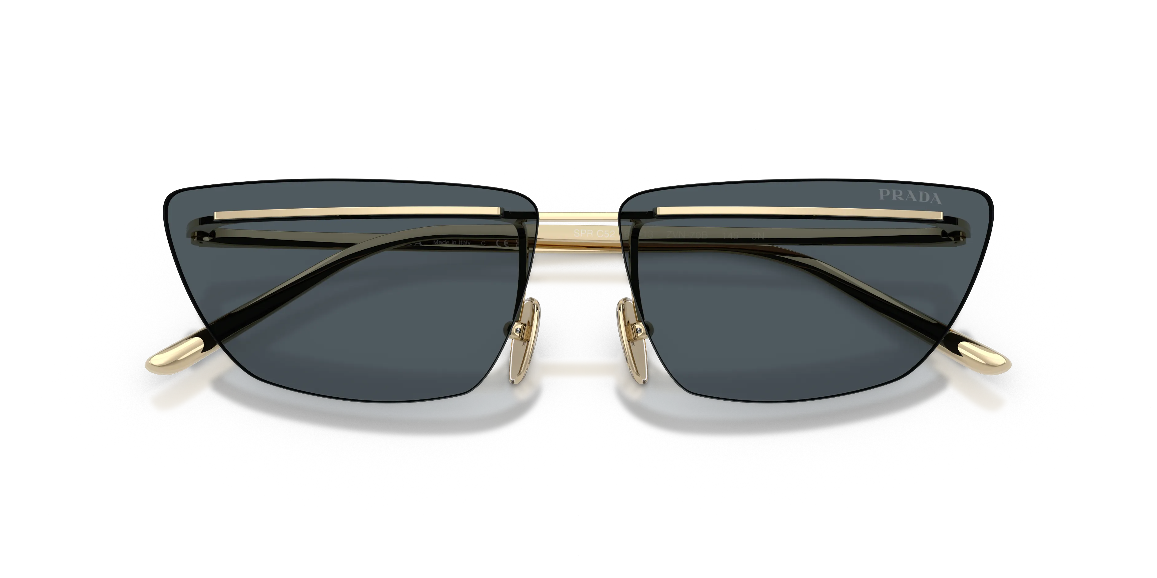 Prada PR C52S ZVN70B Occhiali da sole Metallo Oro Grigio Farfalla Normale - immagine 2