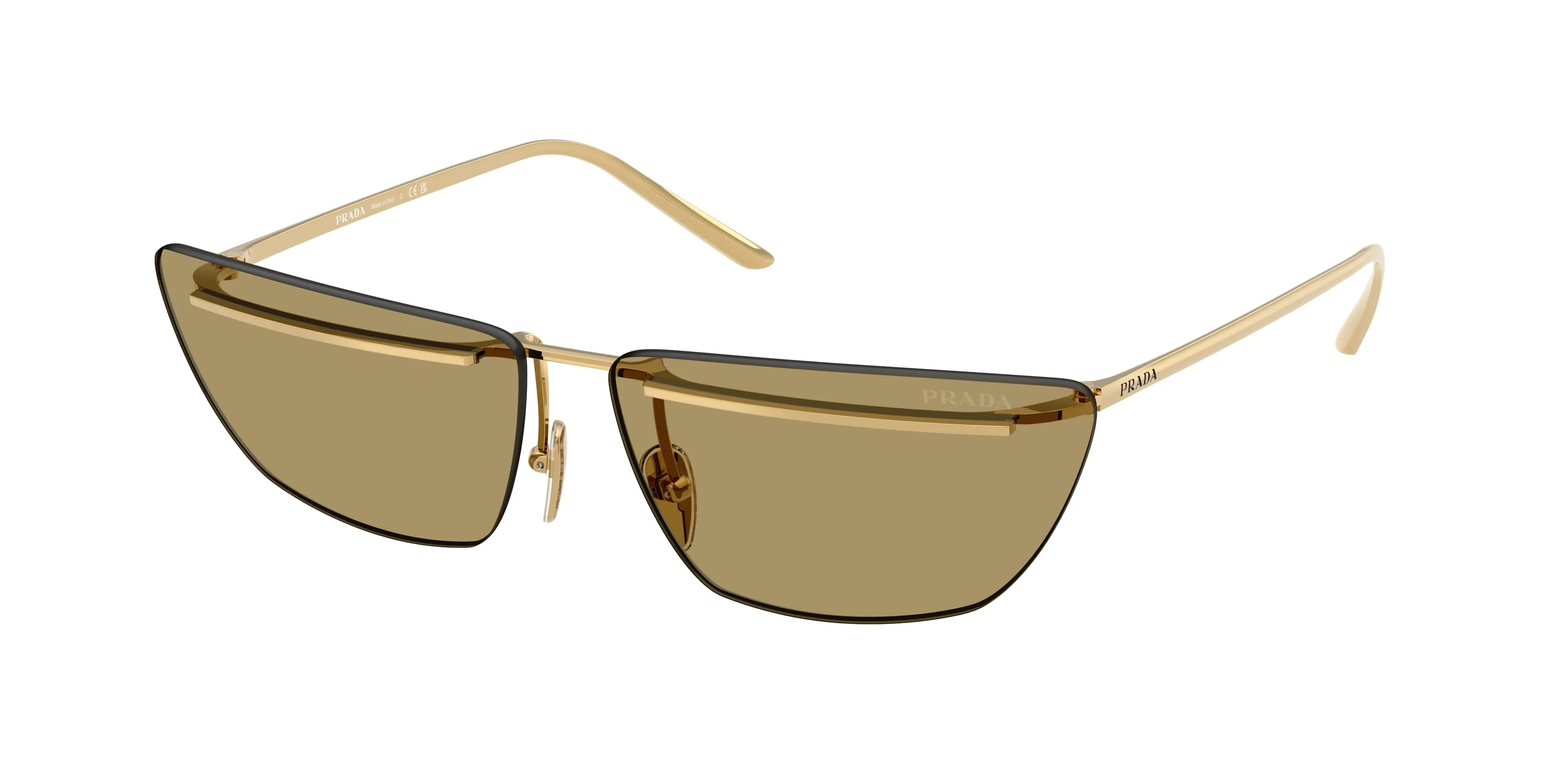 Prada PR C52S 5AK70G Occhiali da sole Metallo Oro Verde Farfalla Normale - immagine 1