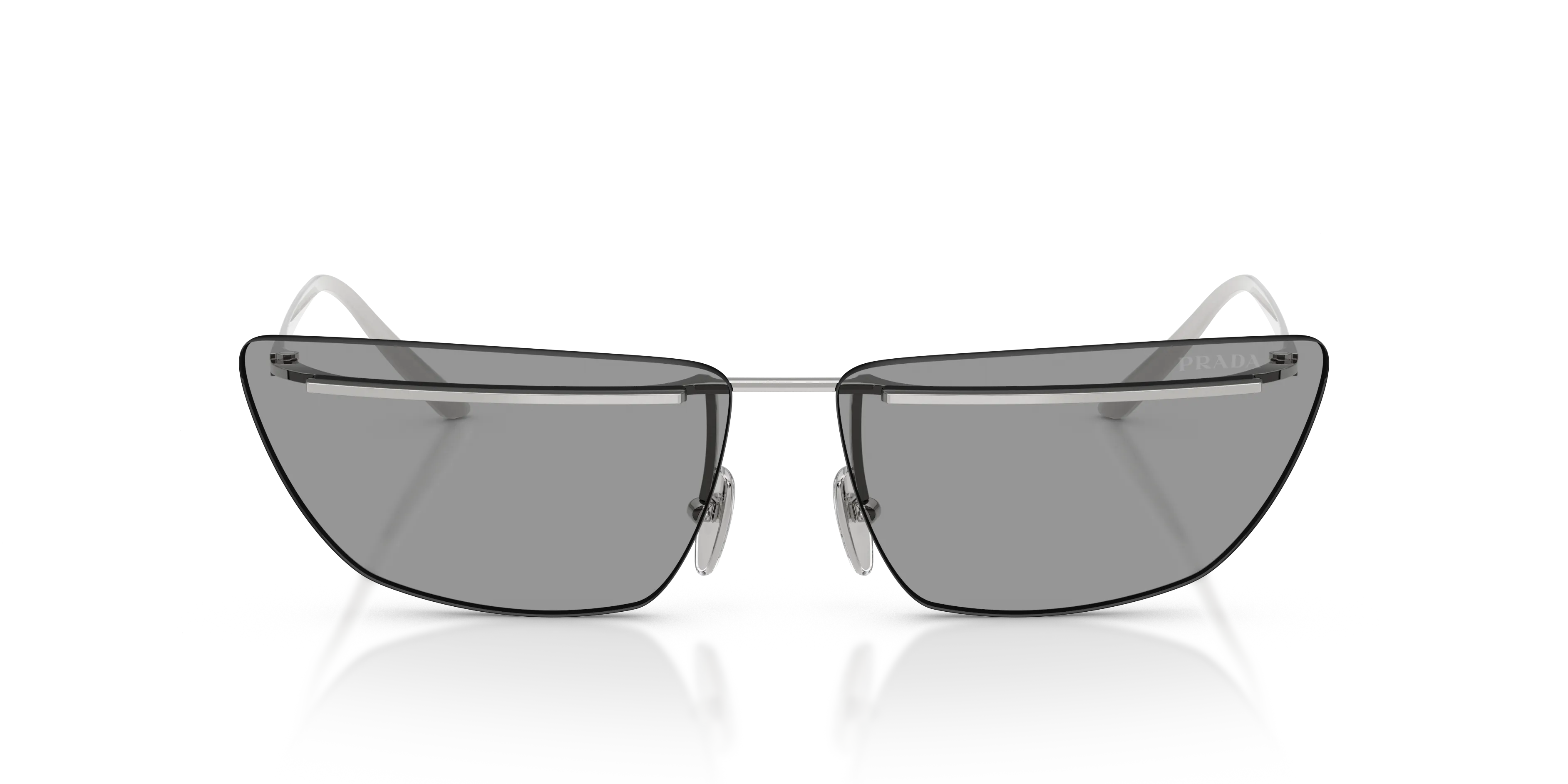 Prada PR C52S 1BC50Q Occhiali da sole Metallo Argento Grigio Farfalla Normale - immagine 3