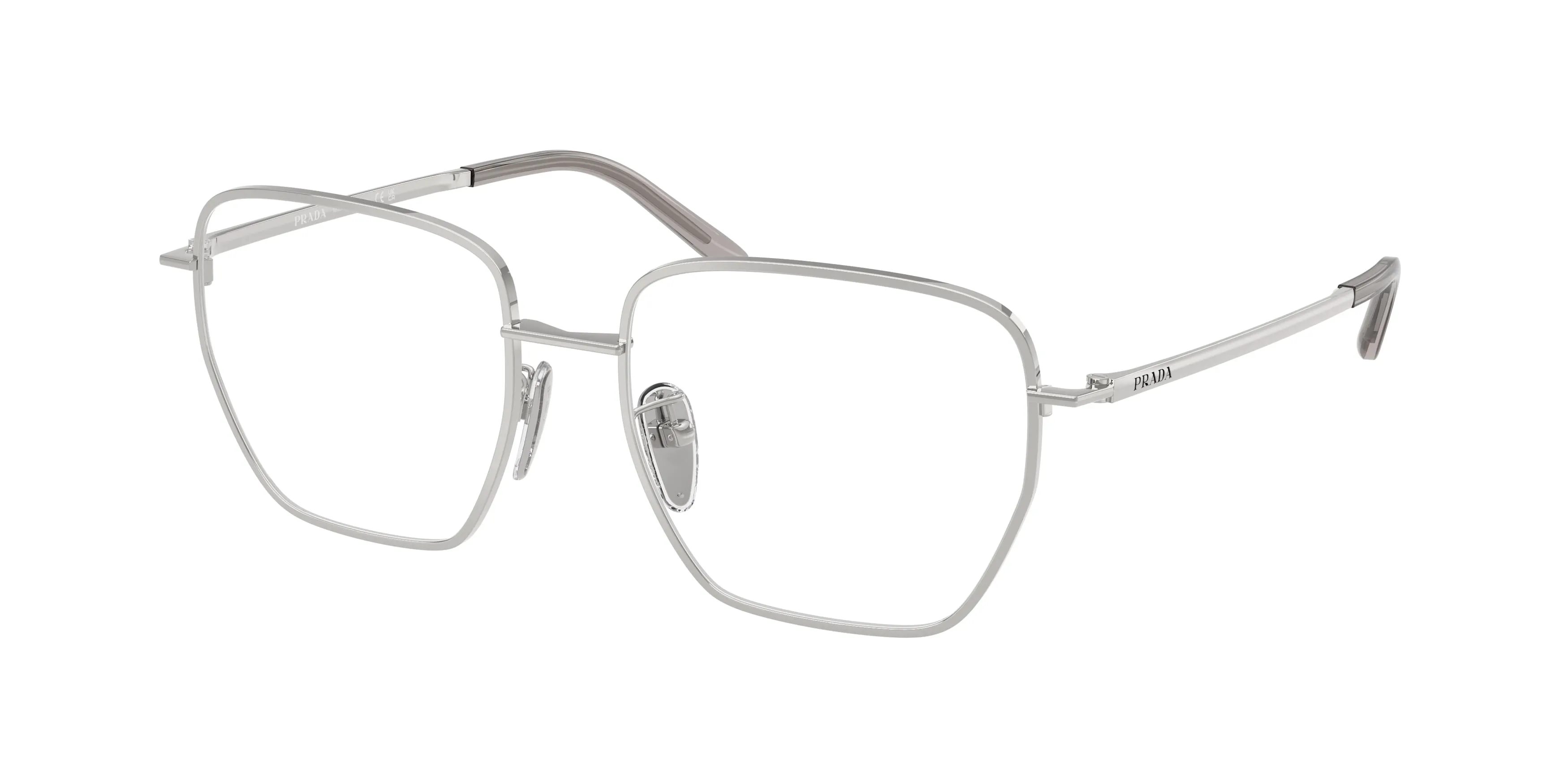 Prada PR C51VD 1BC1O1 Montature da vista Metallo Argento Squadrata Normale - immagine 1