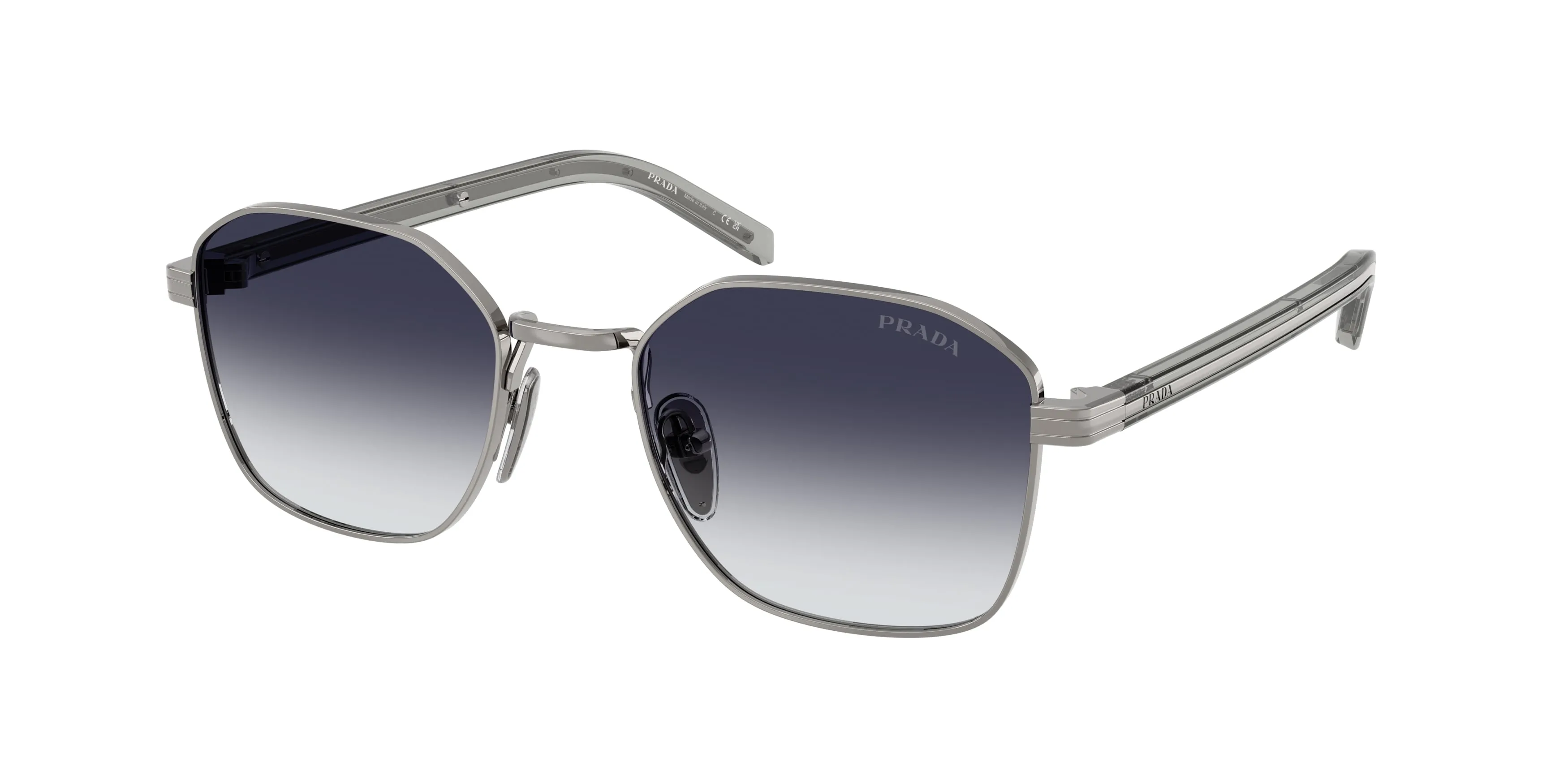 Prada PR C50S 5AV90S Occhiali da sole Acciaio Grigio Grigio Squadrata Normale Sfumato - immagine 1
