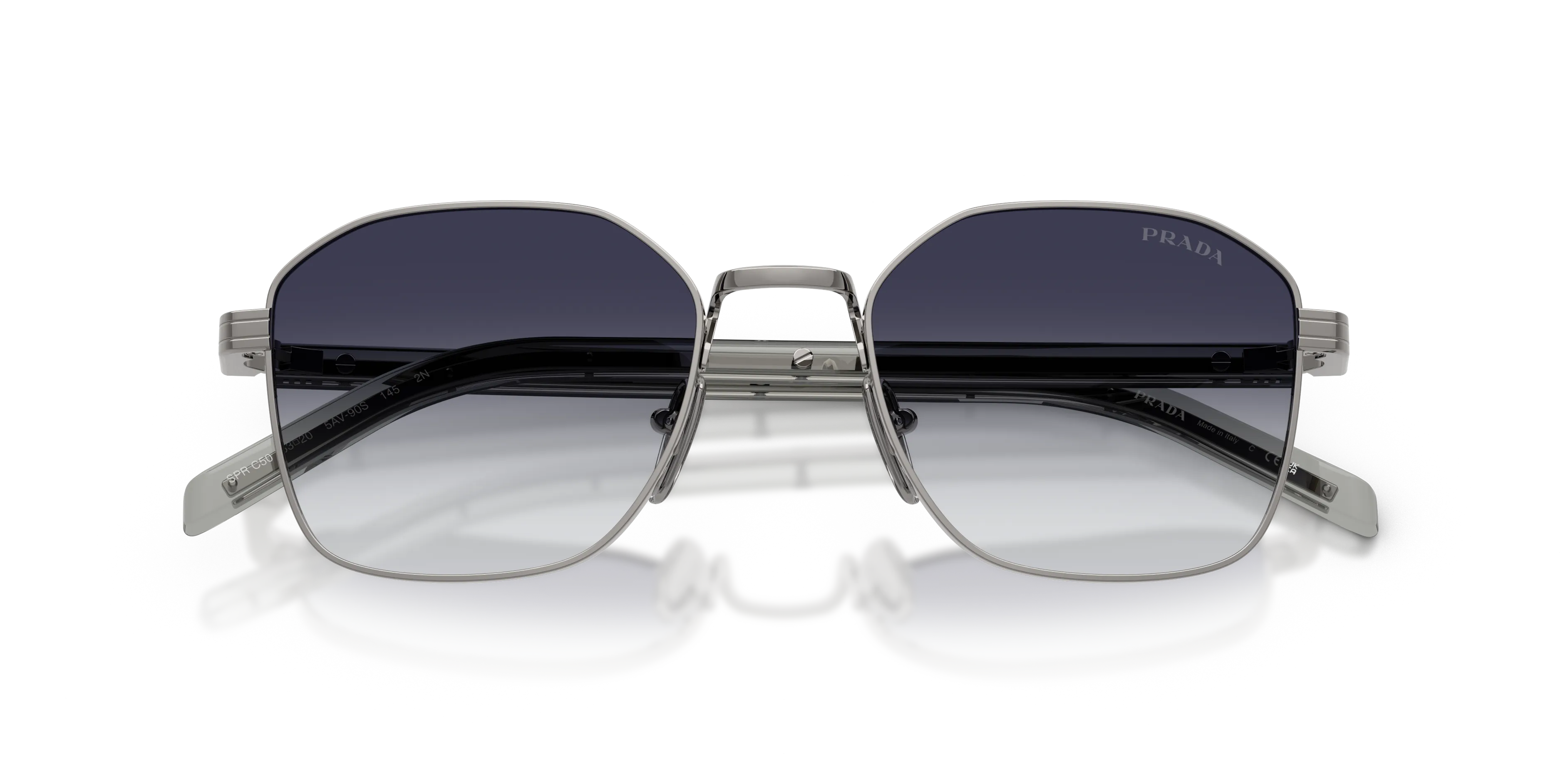 Prada PR C50S 5AV90S Occhiali da sole Acciaio Grigio Grigio Squadrata Normale Sfumato - immagine 2