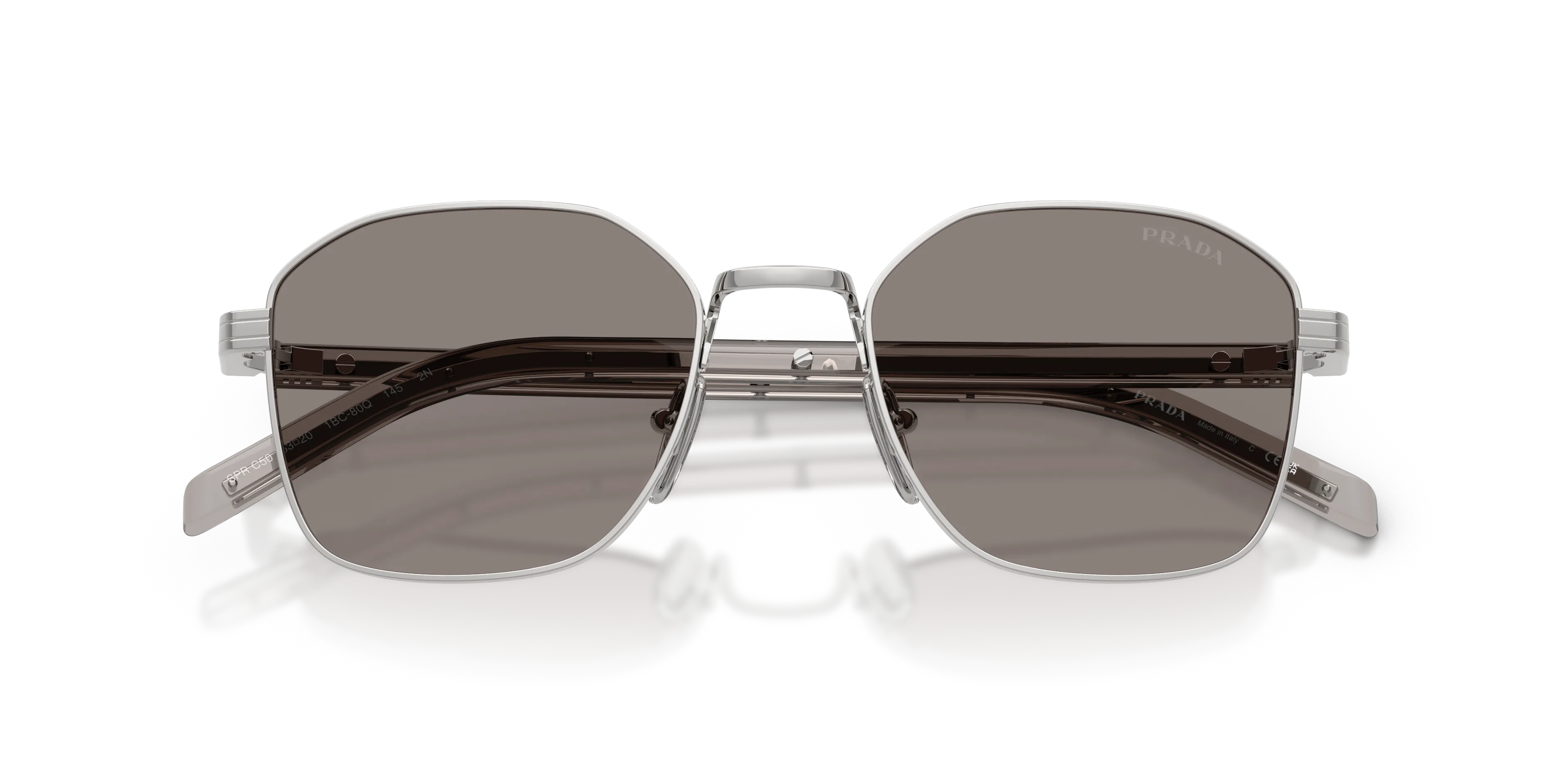 Prada PR C50S 1BC80Q Occhiali da sole Acciaio Argento Grigio Squadrata Normale - immagine 2