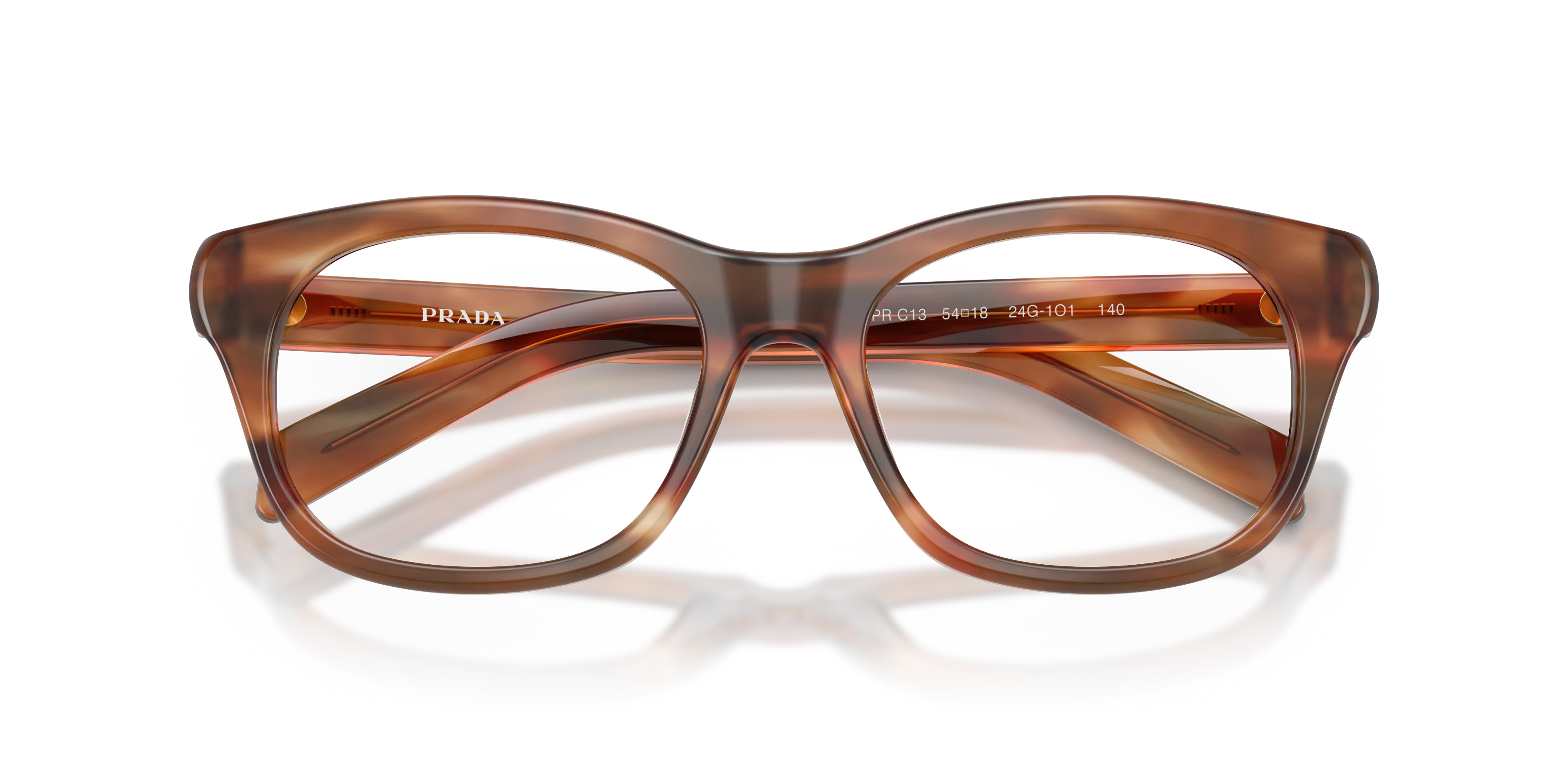 Prada PR C13V 24G1O1 Montature da vista Acetato Marrone Pillow Normale - immagine 2