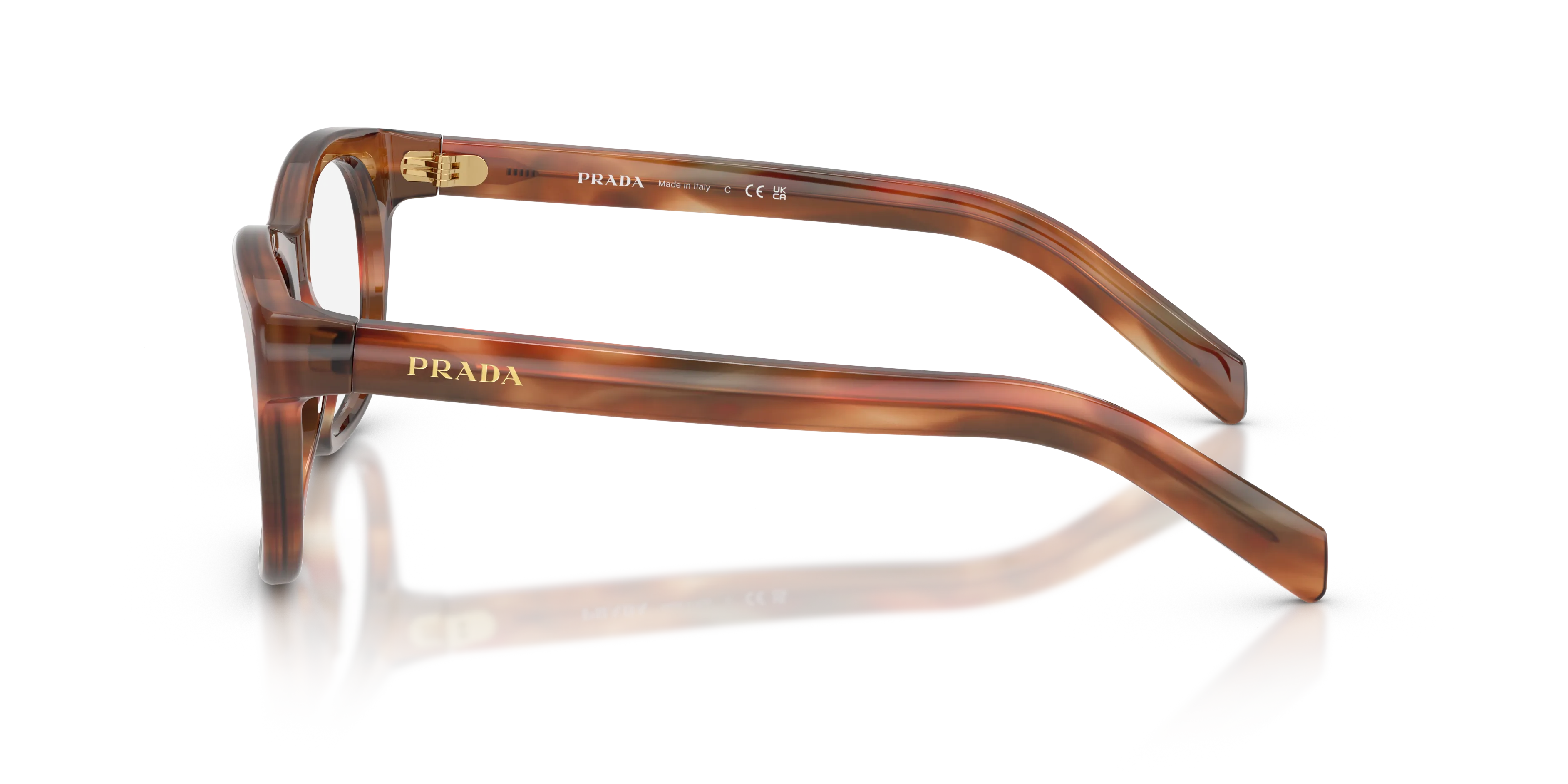 Prada PR C13V 24G1O1 Montature da vista Acetato Marrone Pillow Normale - immagine 4