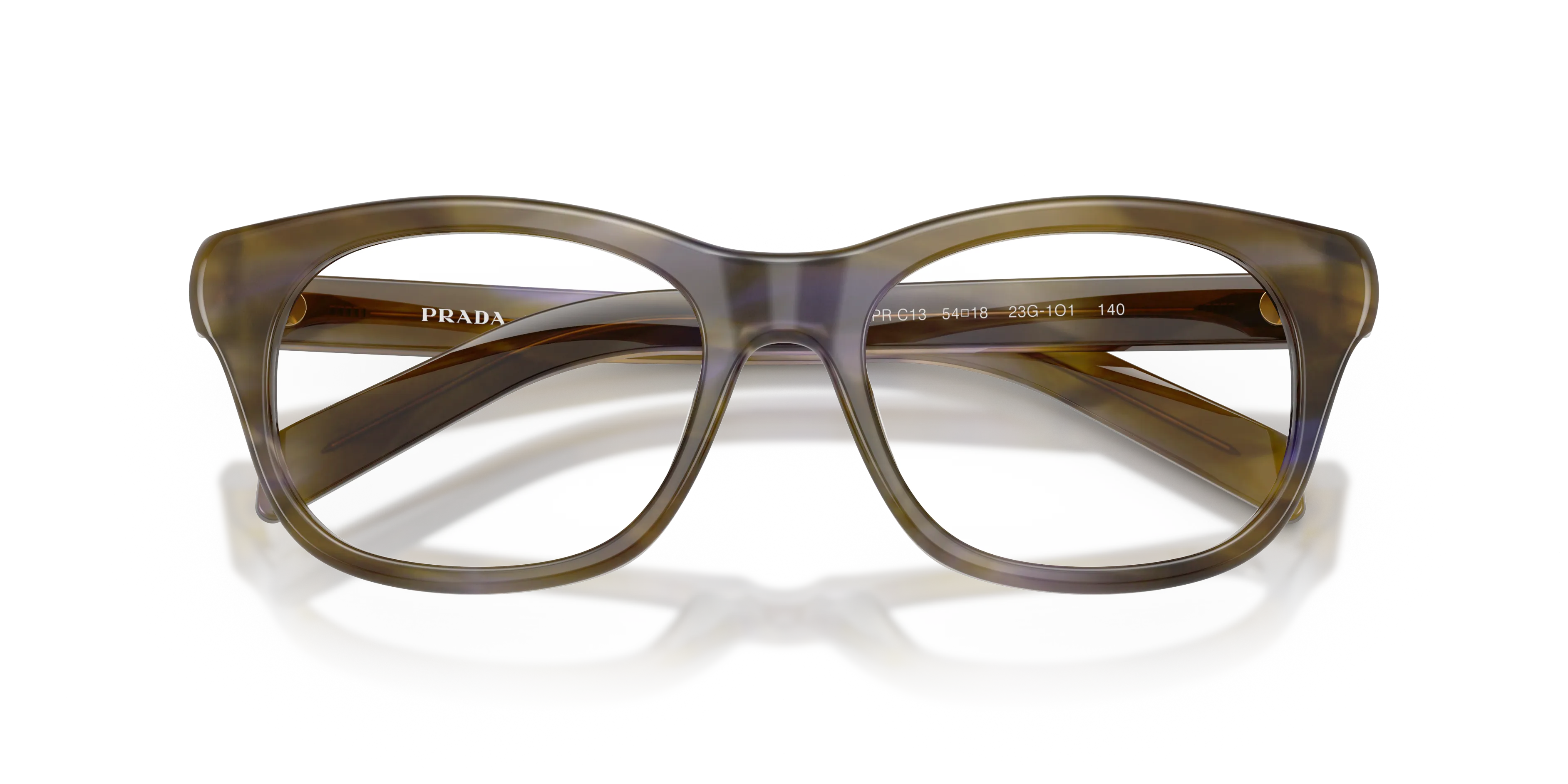 Prada PR C13V 23G1O1 Montature da vista Acetato Marrone Pillow Normale - immagine 2