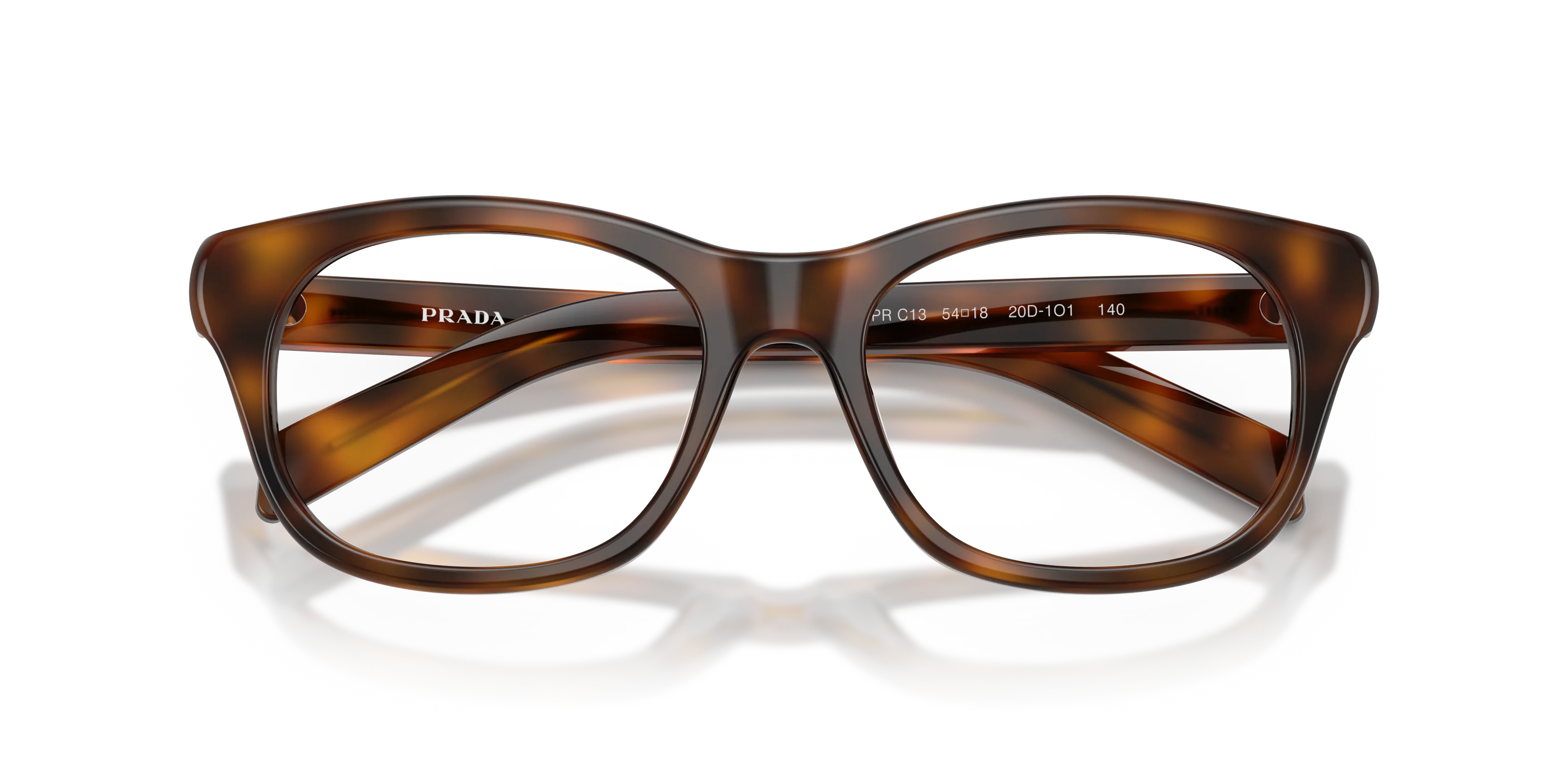 Prada PR C13V 20D1O1 Montature da vista Acetato Havana Pillow Normale - immagine 2