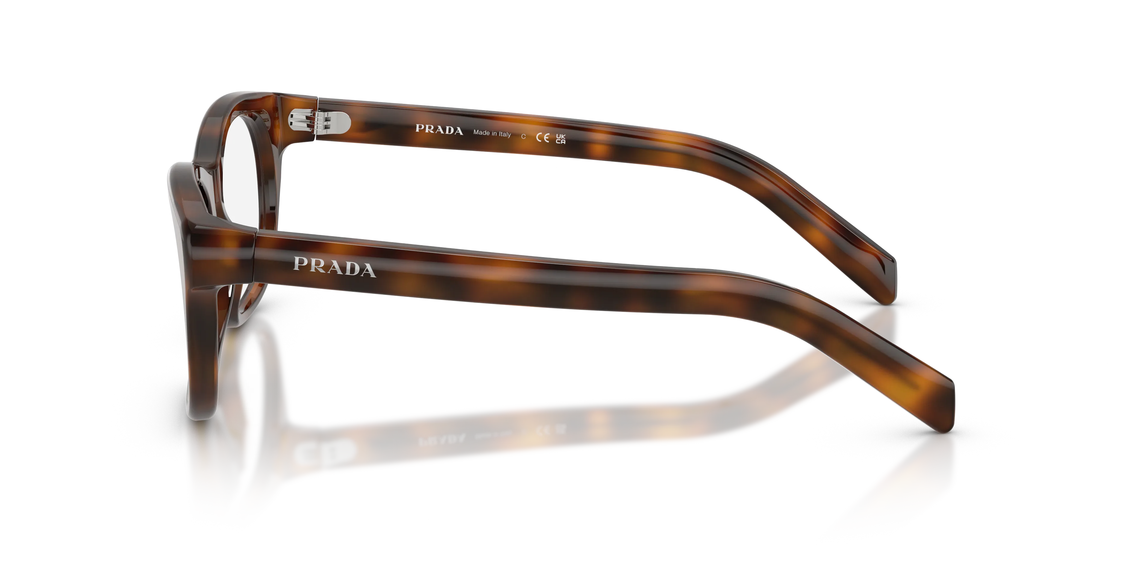 Prada PR C13V 20D1O1 Montature da vista Acetato Havana Pillow Normale - immagine 4