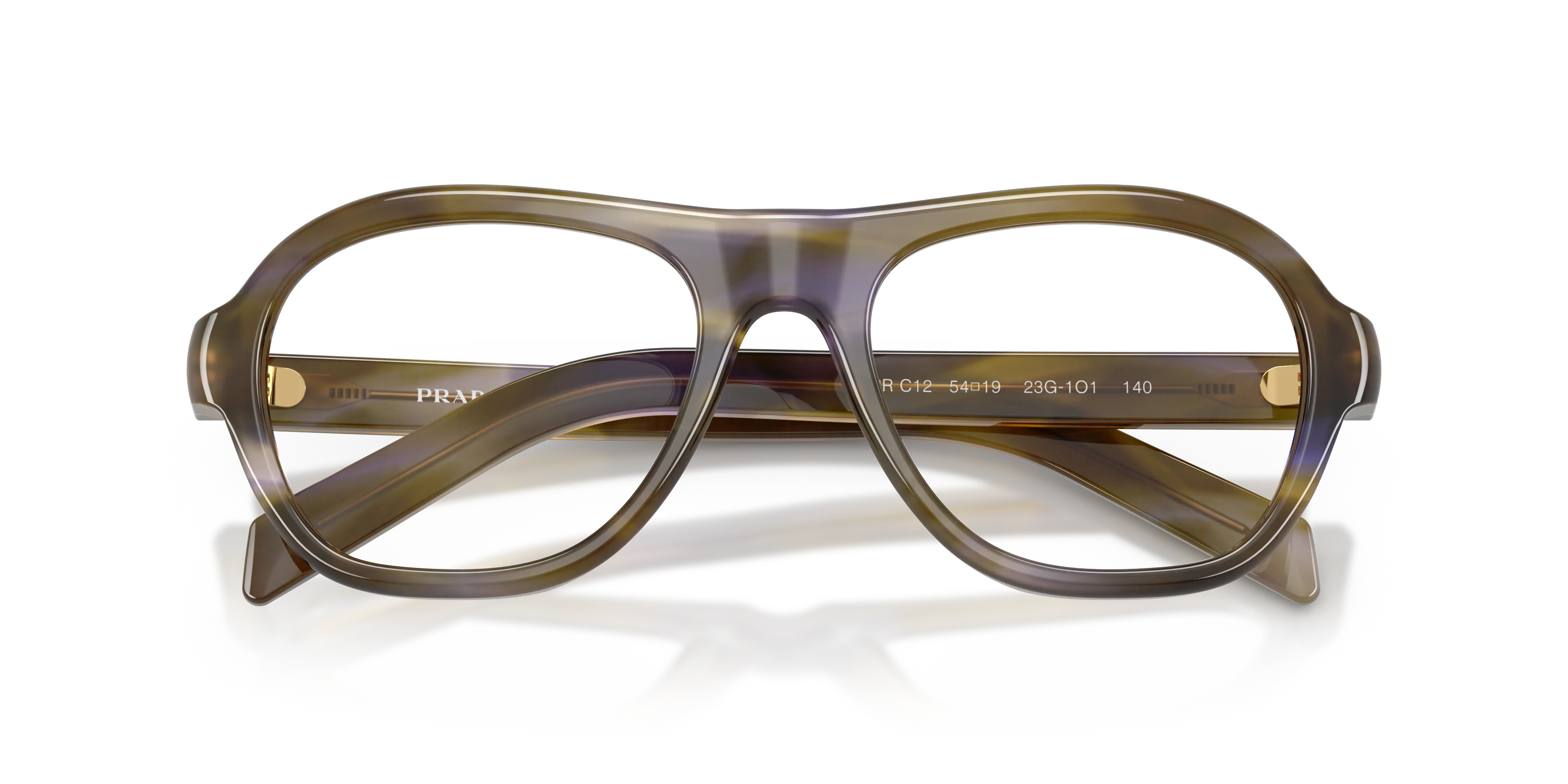 Prada PR C12V 23G1O1 Montature da vista Acetato Marrone Pillow Normale - immagine 2