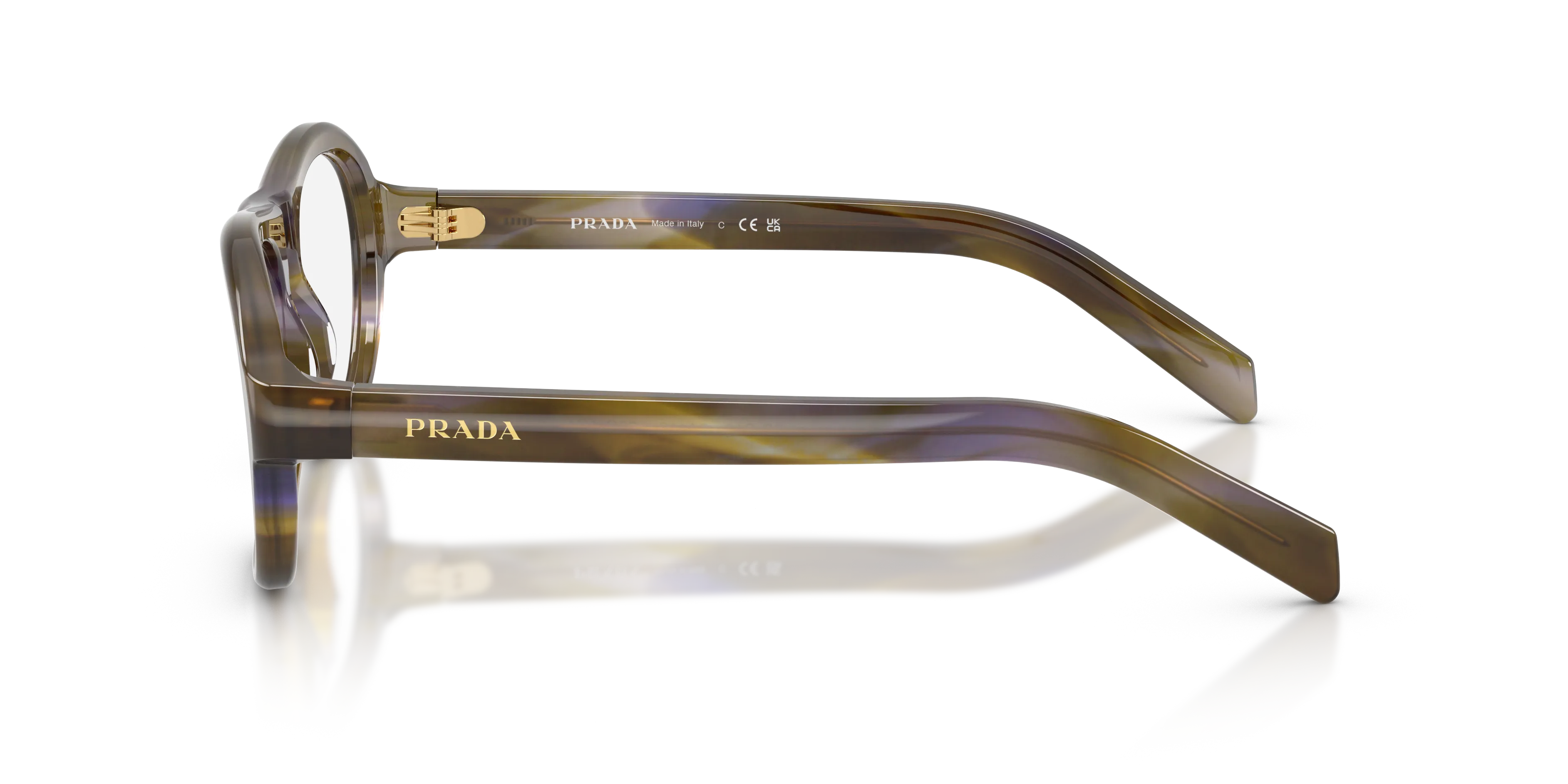 Prada PR C12V 23G1O1 Montature da vista Acetato Marrone Pillow Normale - immagine 4