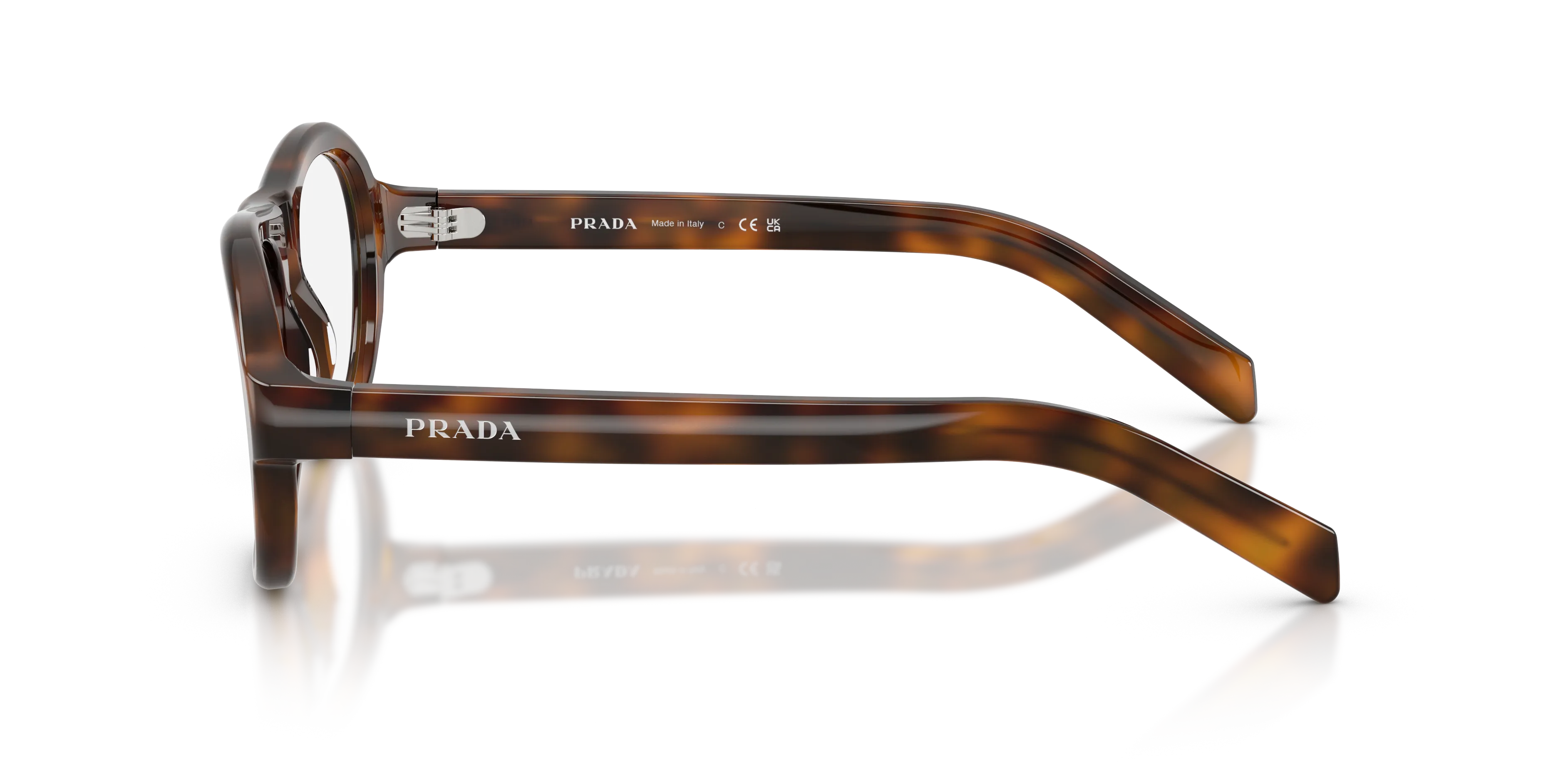 Prada PR C12V 20D1O1 Montature da vista Acetato Havana Pillow Normale - immagine 4