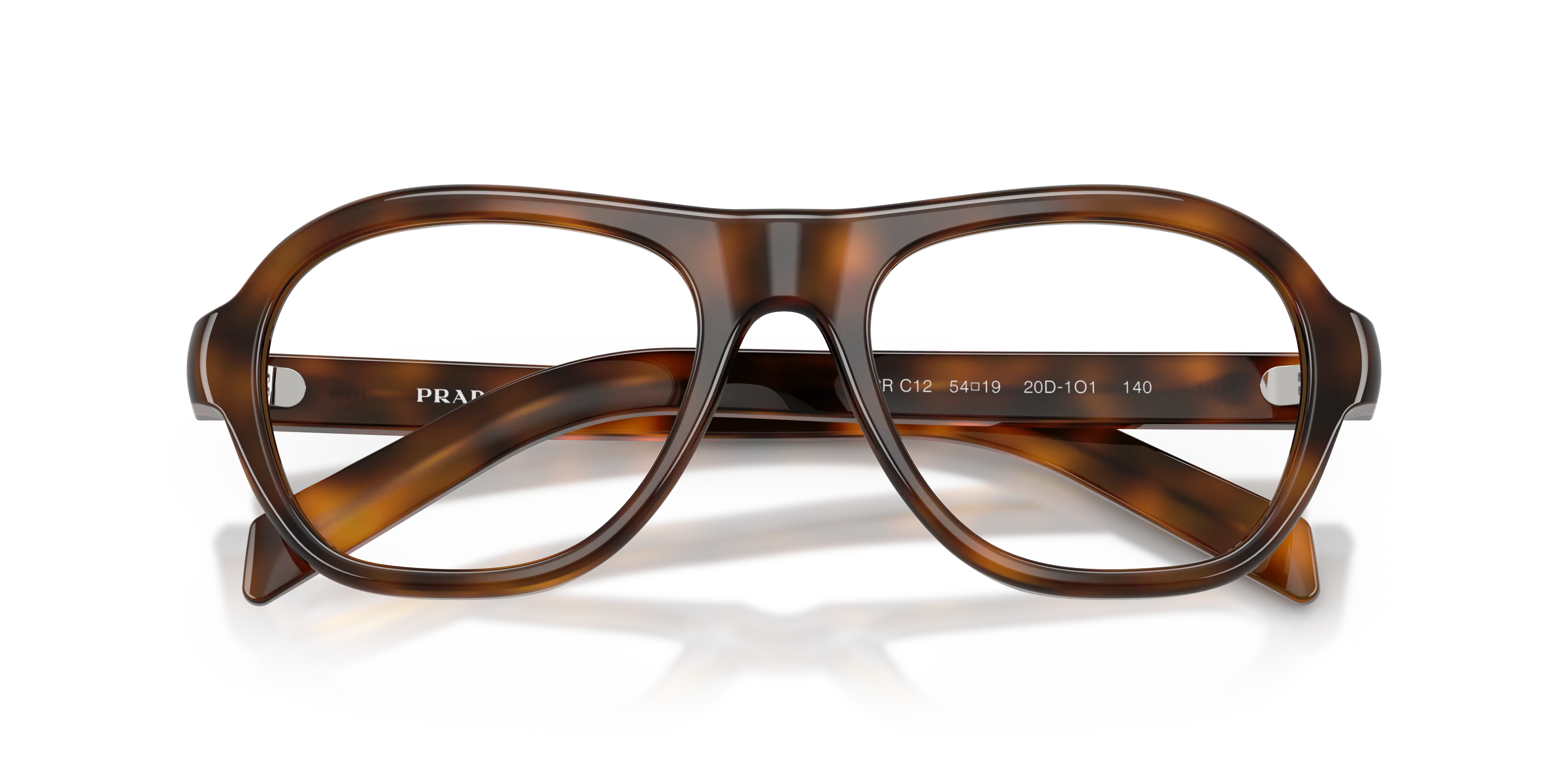 Prada PR C12V 20D1O1 Montature da vista Acetato Havana Pillow Normale - immagine 2