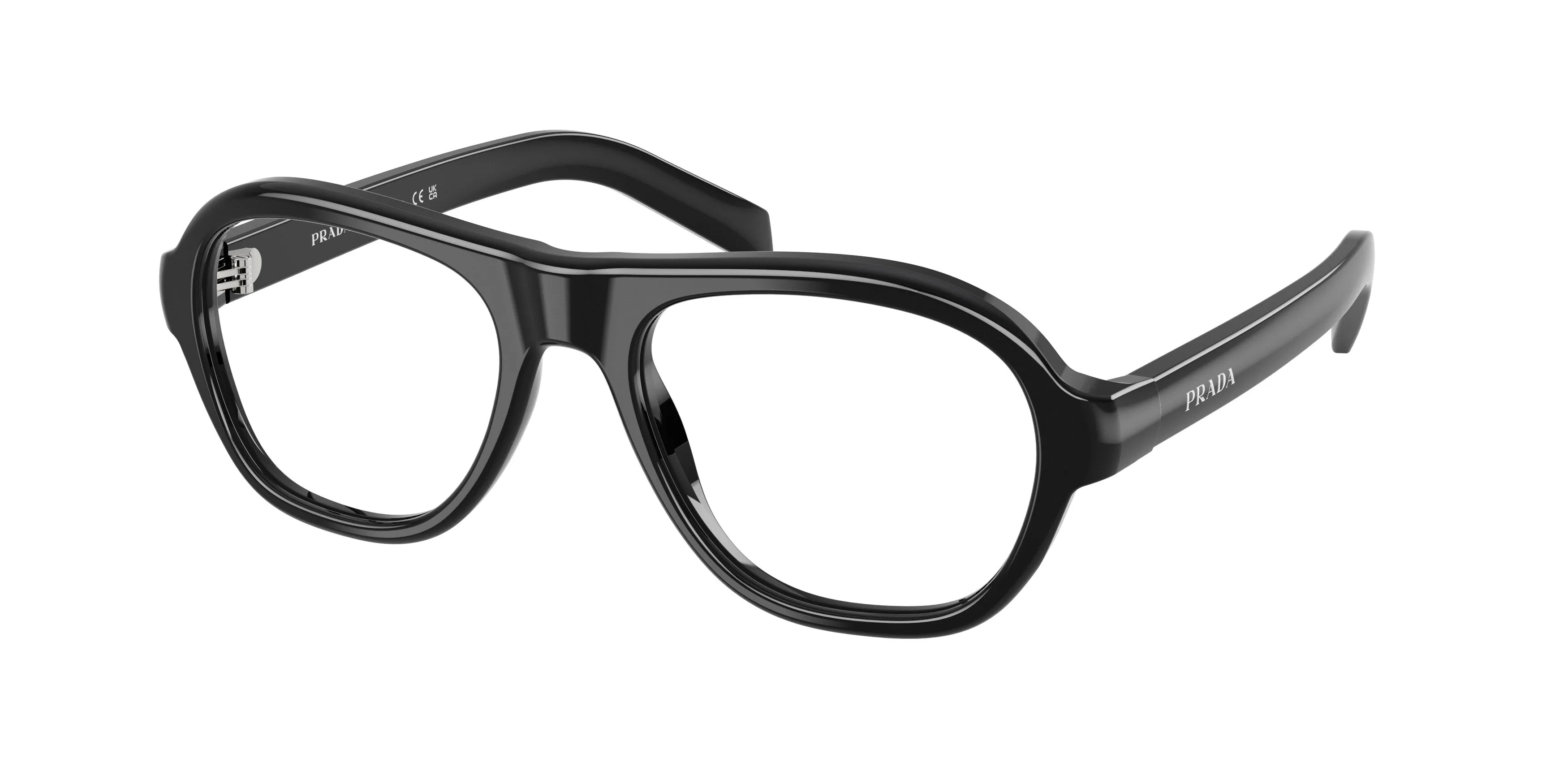 Prada PR C12V 16K1O1 Montature da vista Acetato Nero Pillow Normale - immagine 1