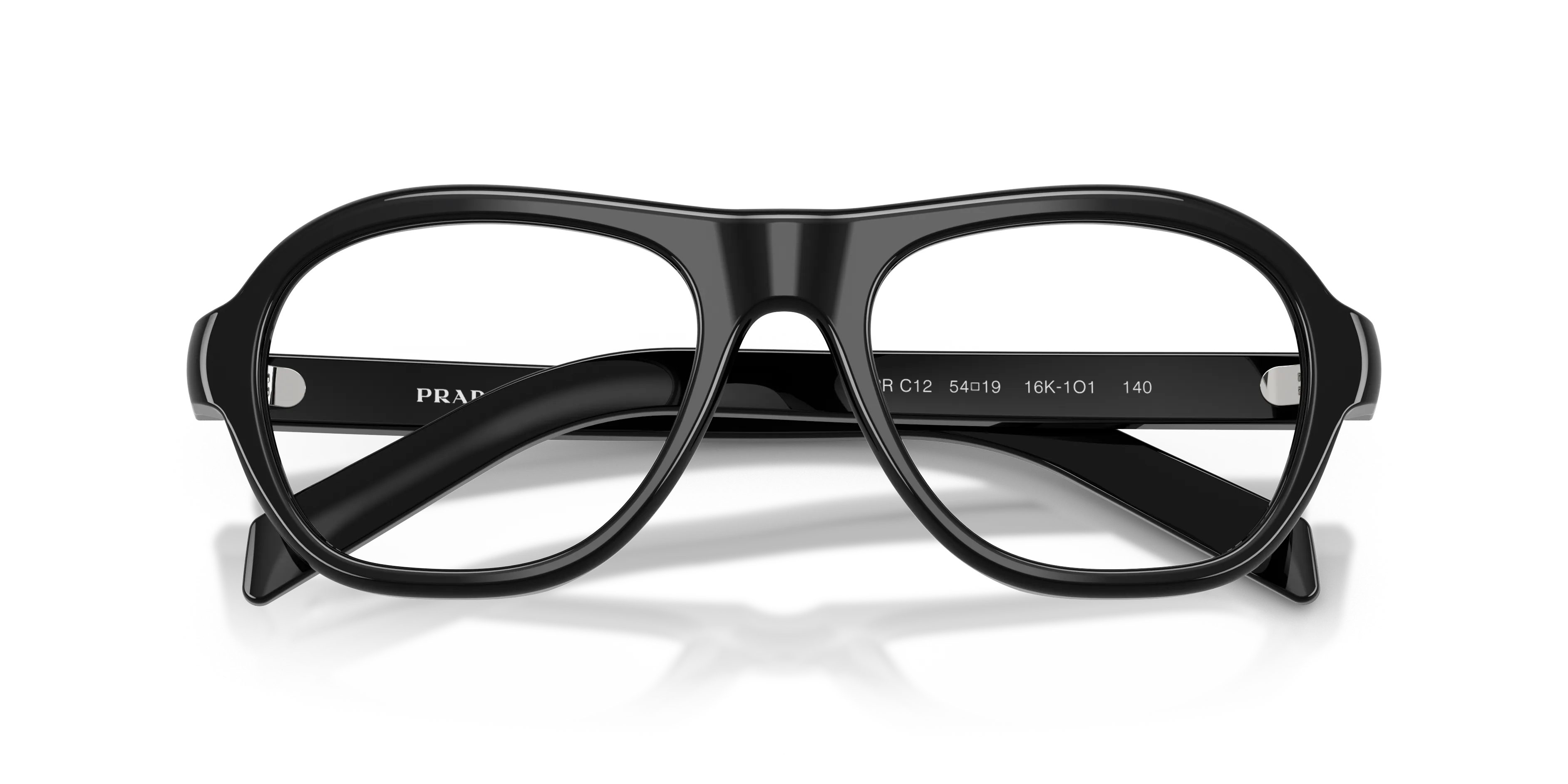 Prada PR C12V 16K1O1 Montature da vista Acetato Nero Pillow Normale - immagine 2