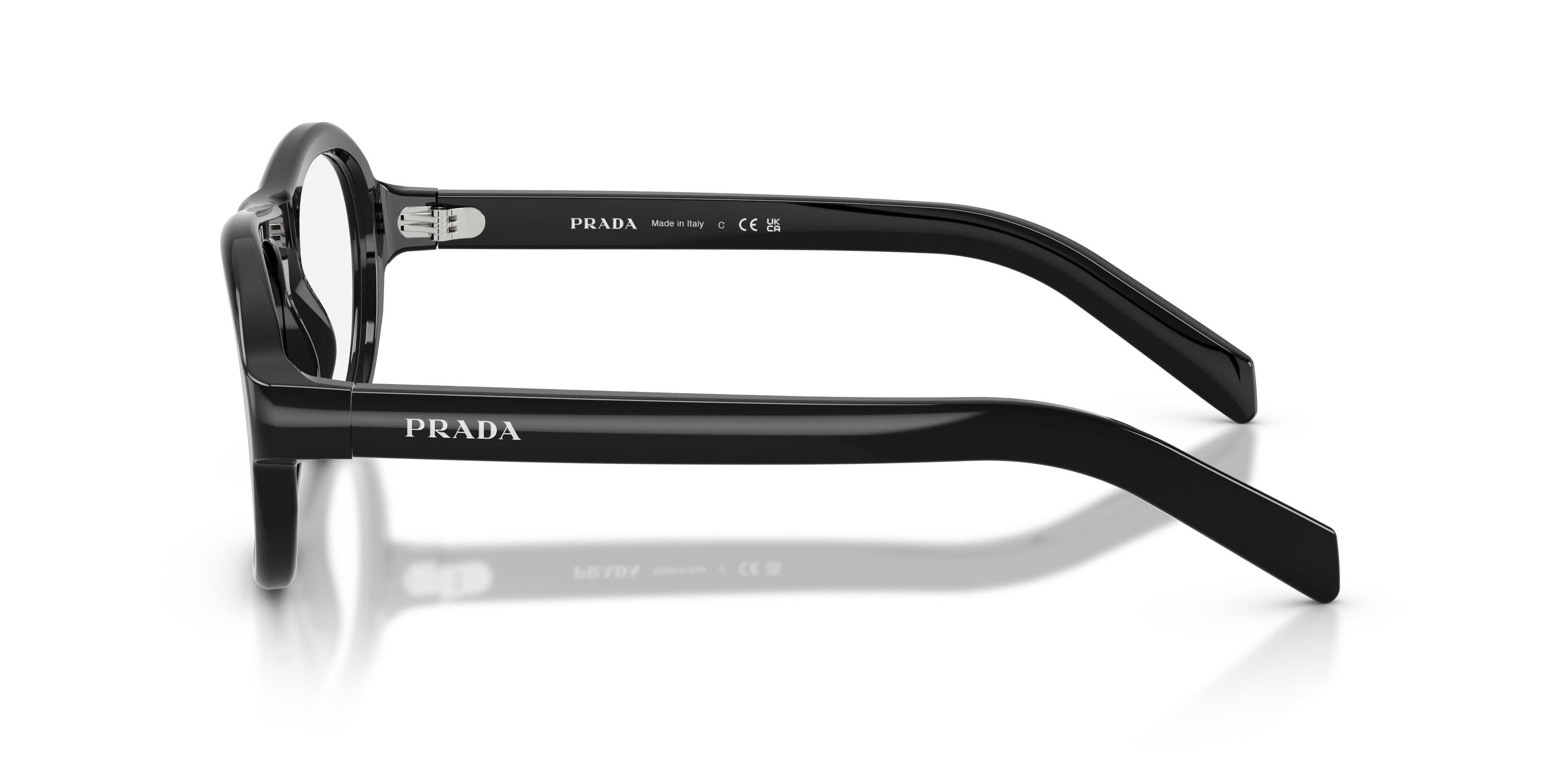 Prada PR C12V 16K1O1 Montature da vista Acetato Nero Pillow Normale - immagine 4
