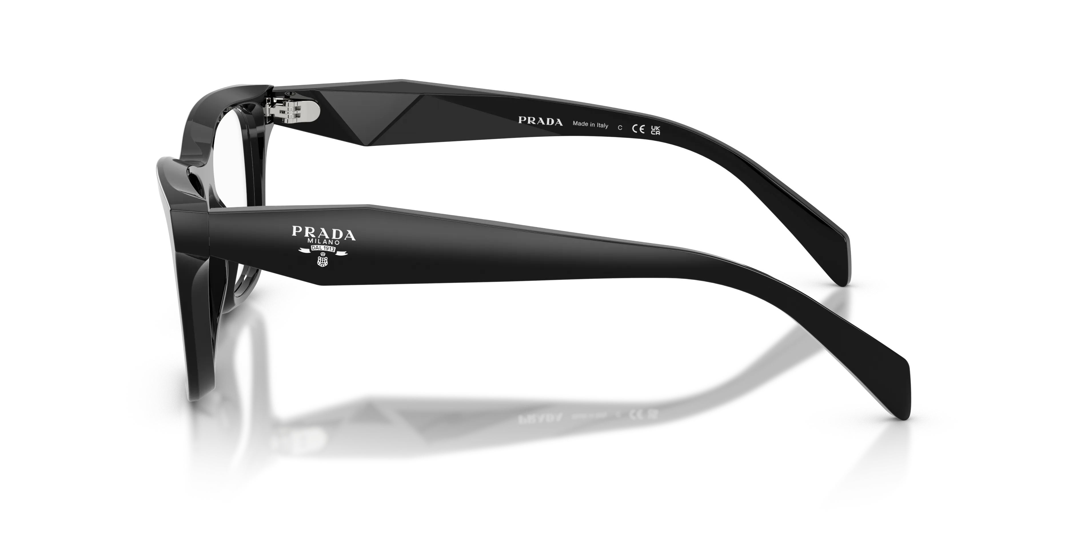 Prada PR C10V 16K1O1 Montature da vista Acetato Nero Farfalla Normale - immagine 4