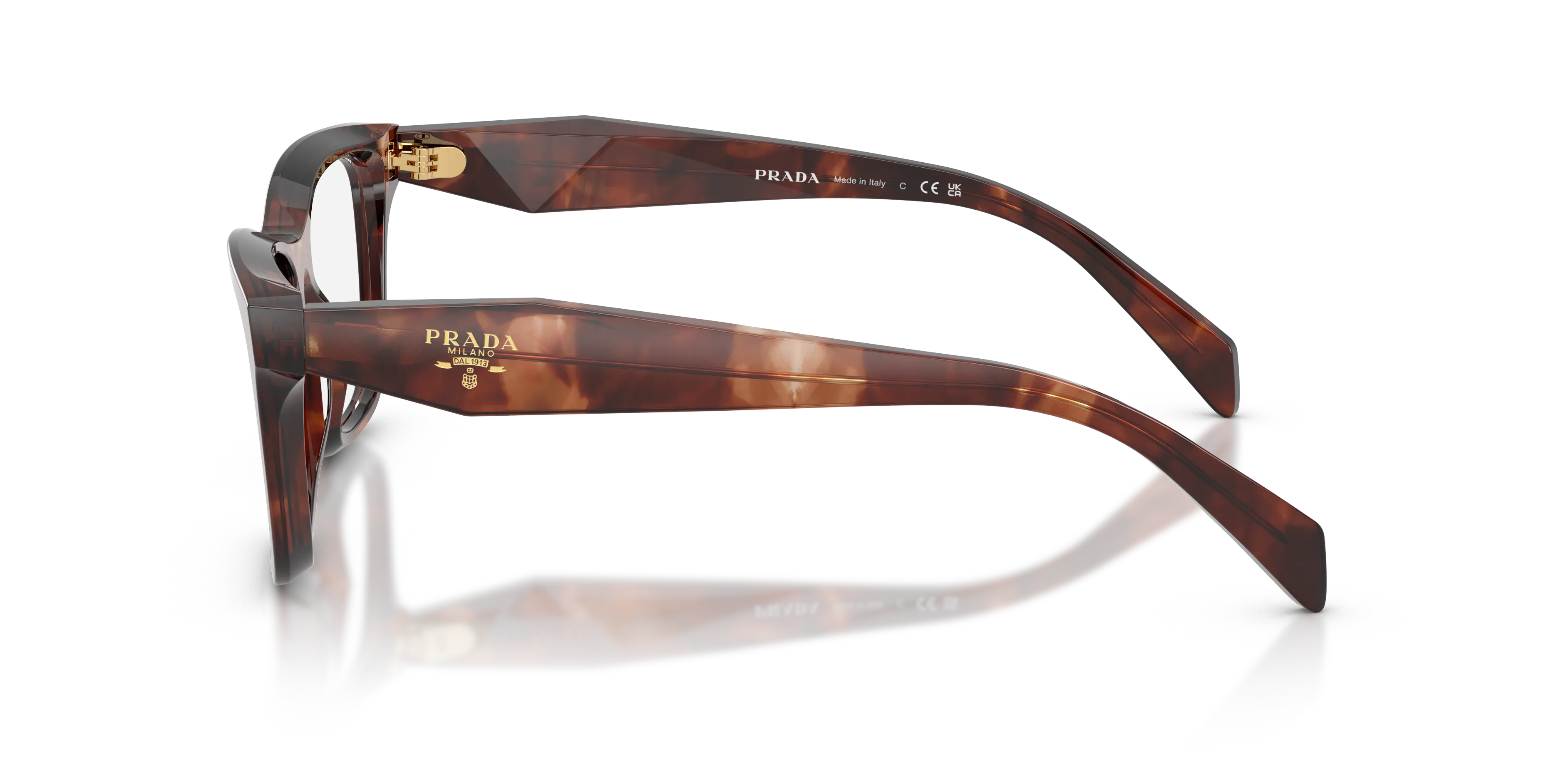 Prada PR C10V 14P1O1 Montature da vista Acetato Tartaruga Farfalla Normale - immagine 4