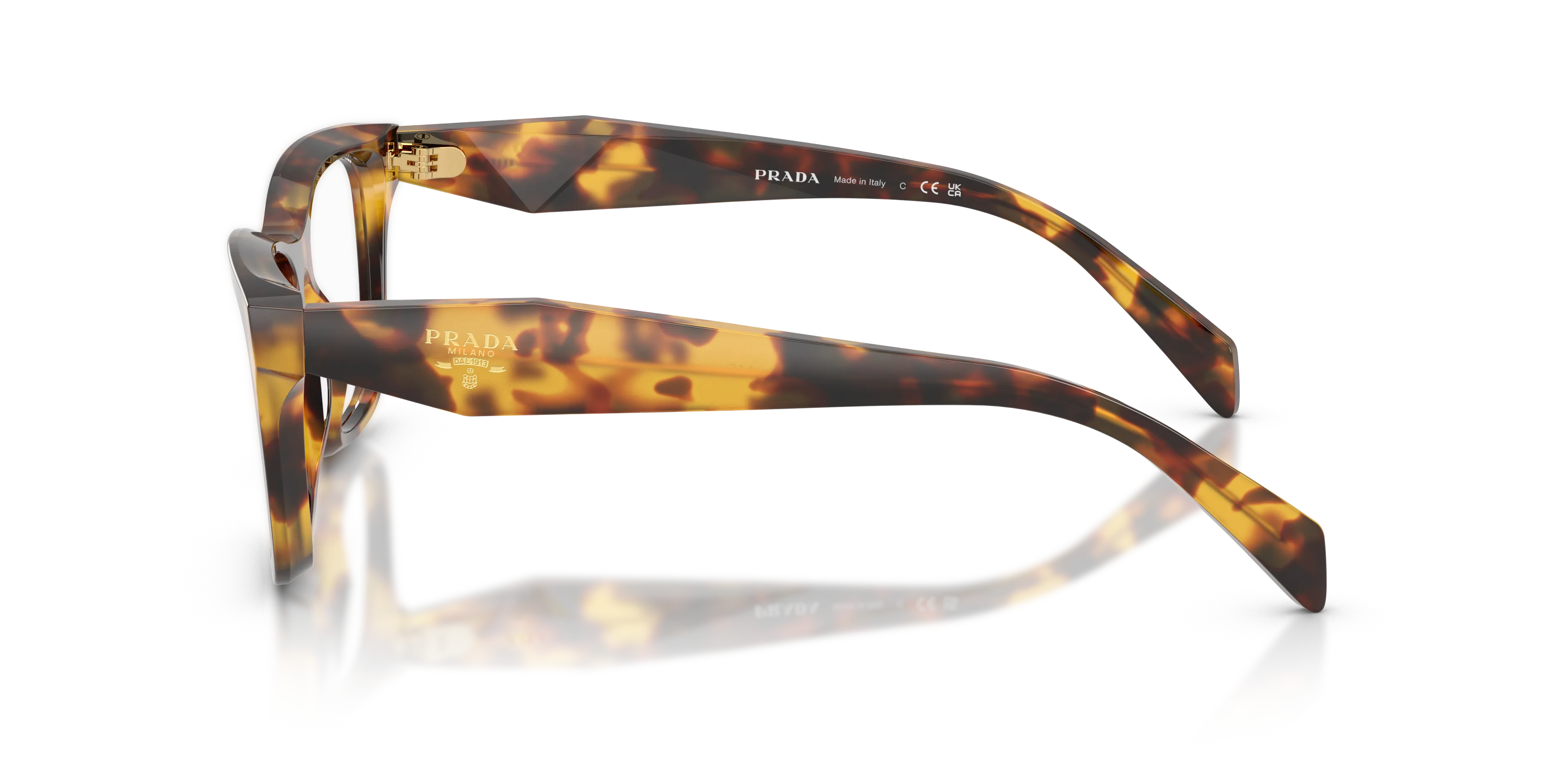 Prada PR C10V 14L1O1 Montature da vista Acetato Tartaruga Farfalla Normale - immagine 4