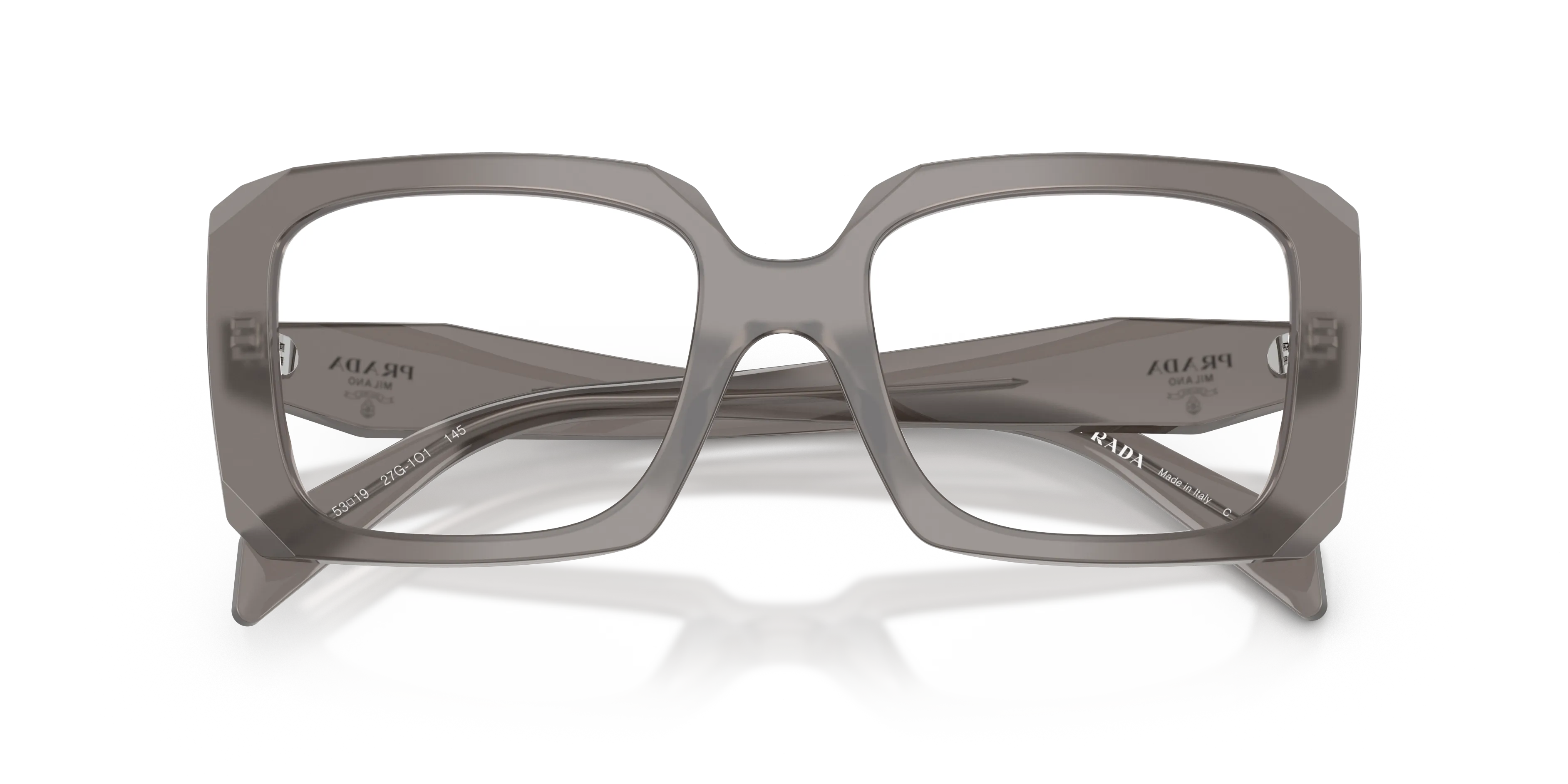 Prada PR C09V 27G1O1 Montature da vista Acetato Grigio Pillow Normale - immagine 2