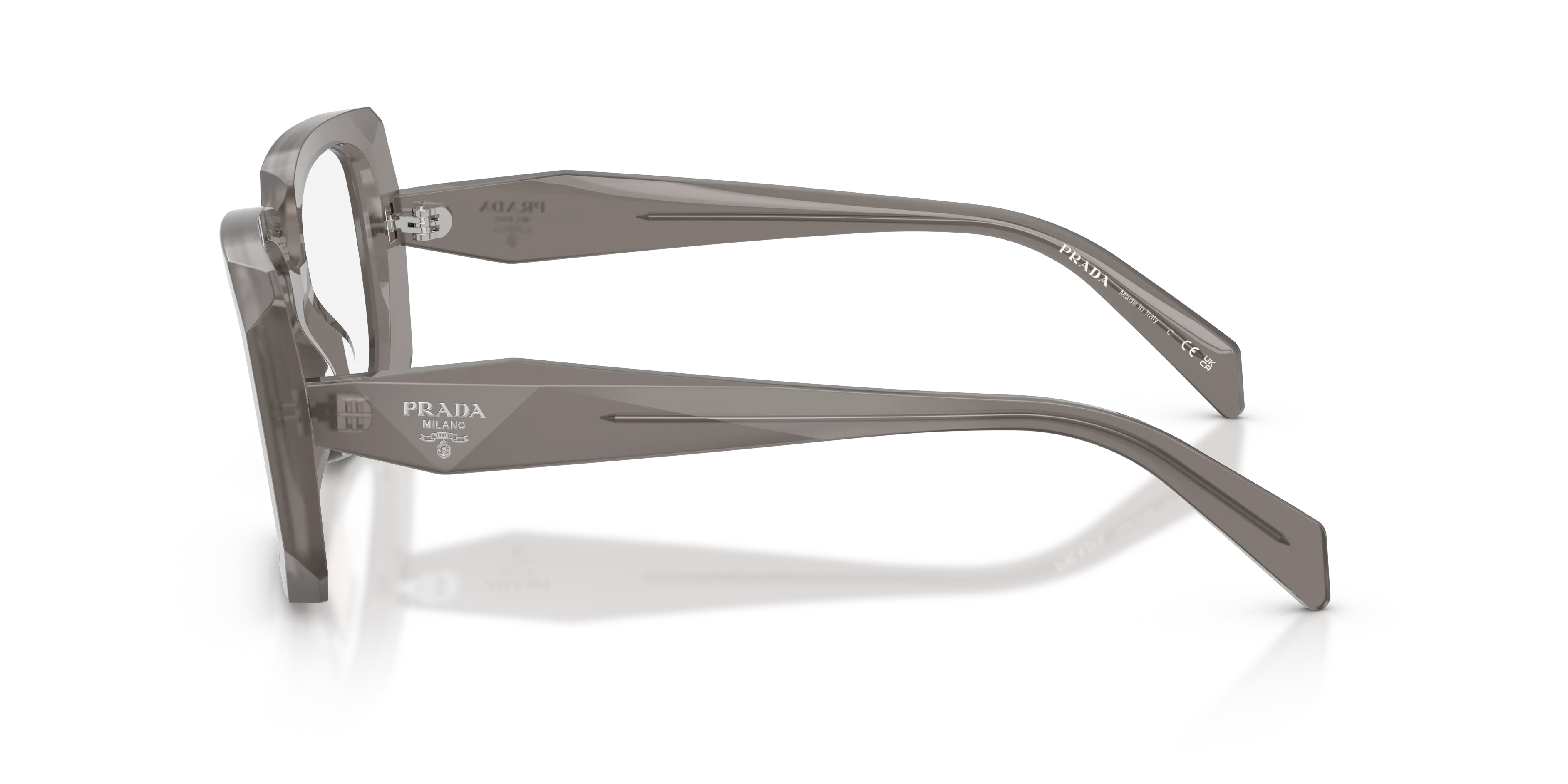 Prada PR C09V 27G1O1 Montature da vista Acetato Grigio Pillow Normale - immagine 4
