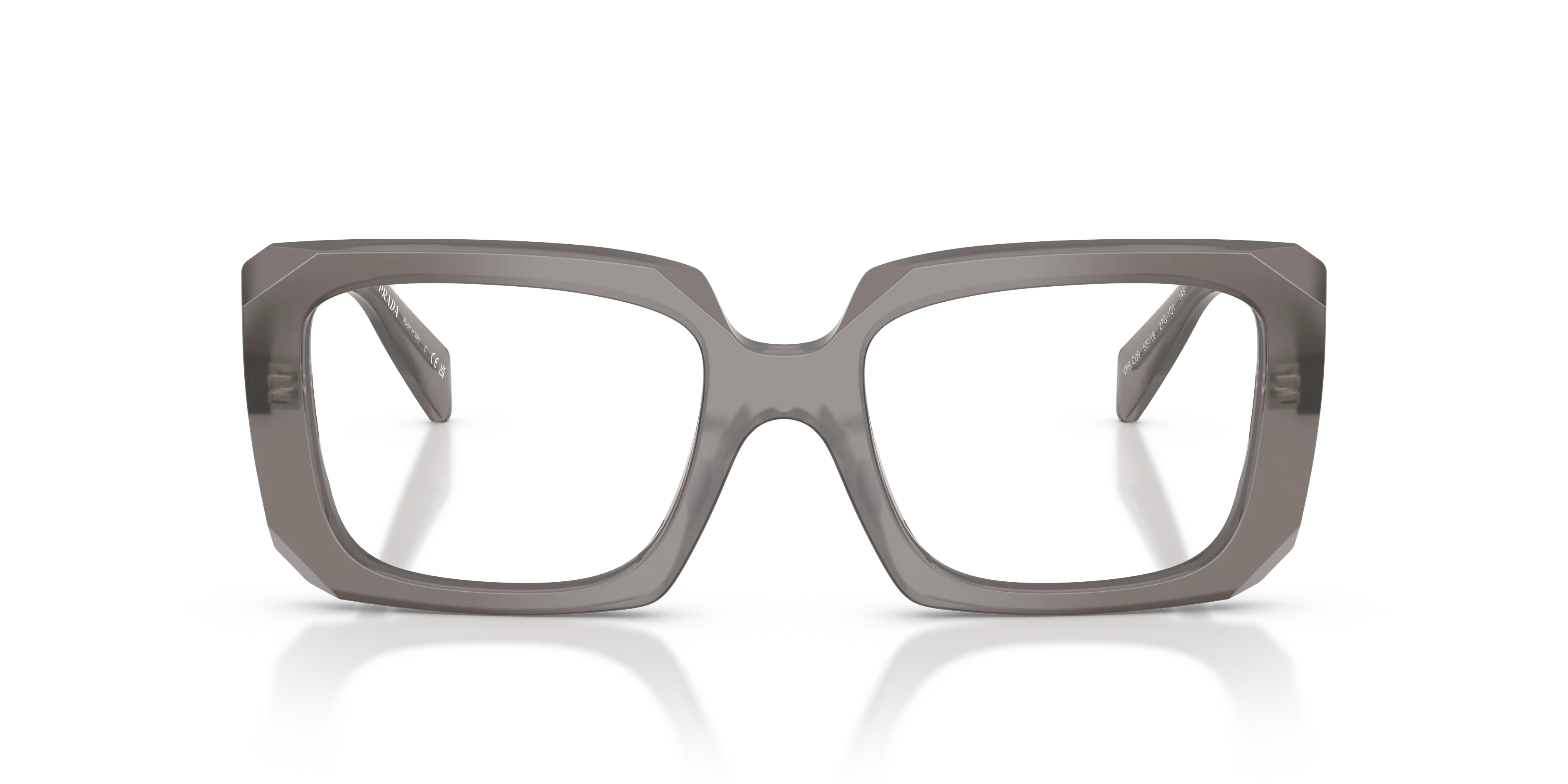 Prada PR C09V 27G1O1 Montature da vista Acetato Grigio Pillow Normale - immagine 3
