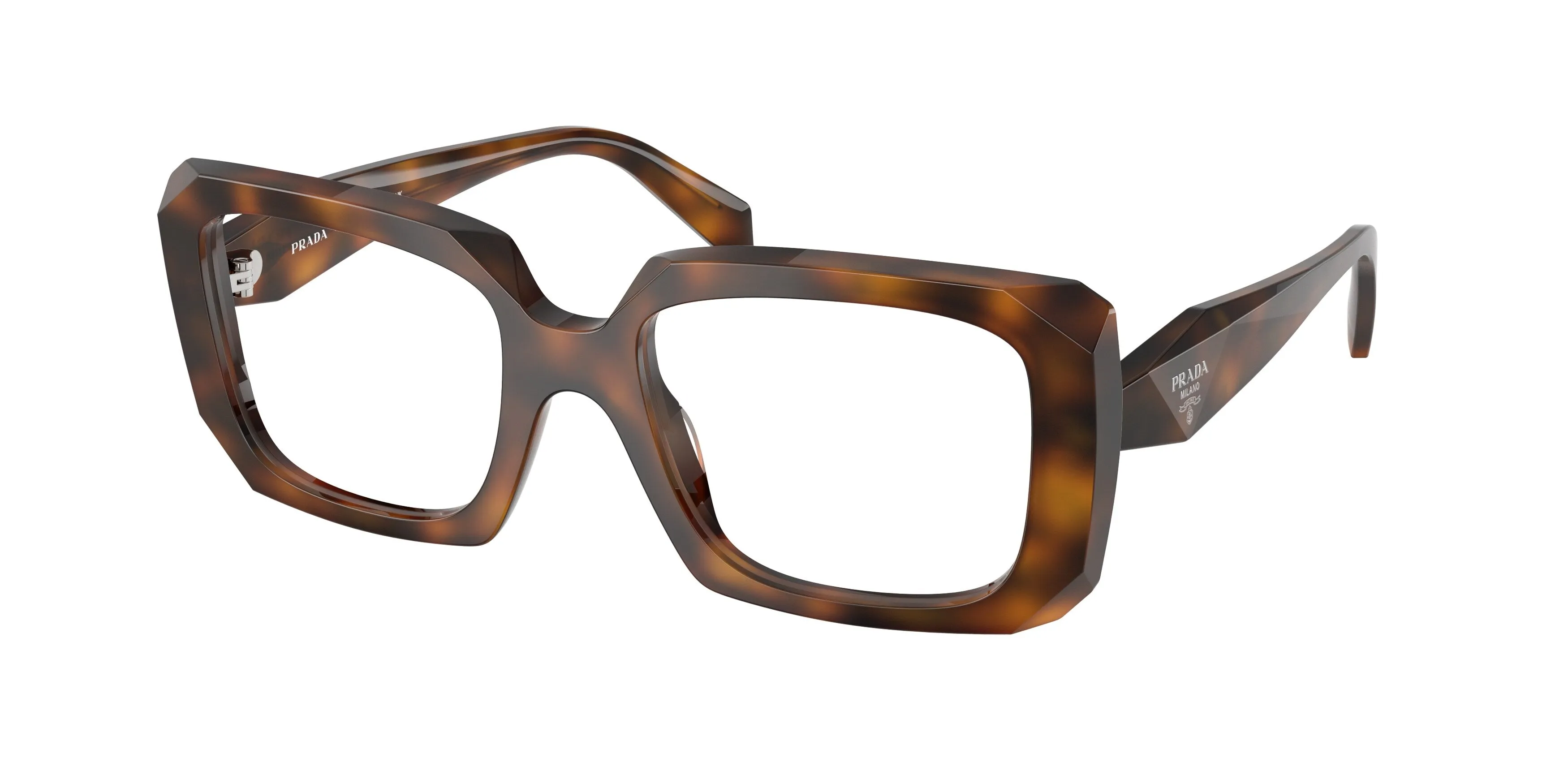 Prada PR C09V 20D1O1 Montature da vista Acetato Havana Pillow Normale - immagine 1