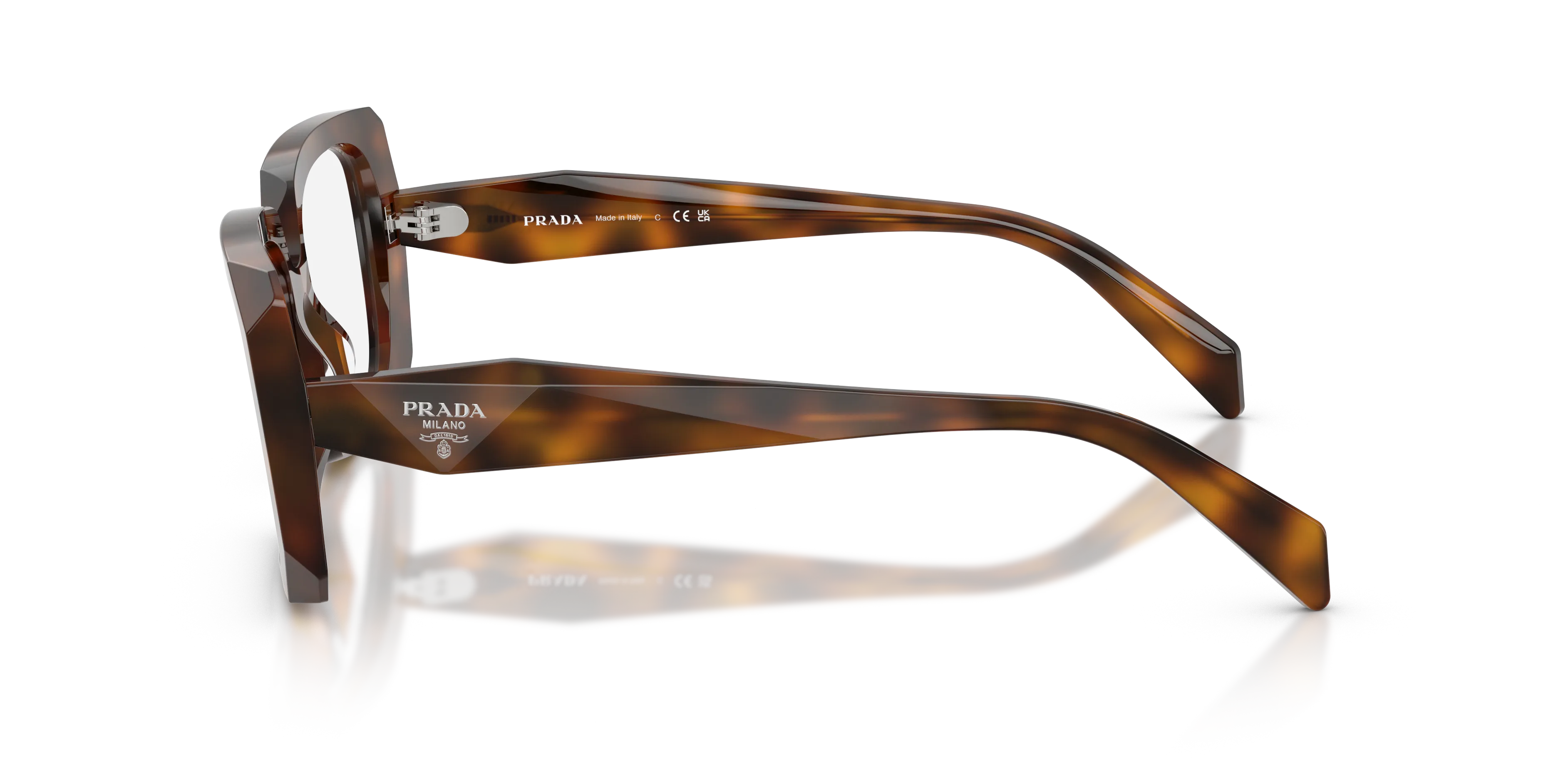 Prada PR C09V 20D1O1 Montature da vista Acetato Havana Pillow Normale - immagine 4