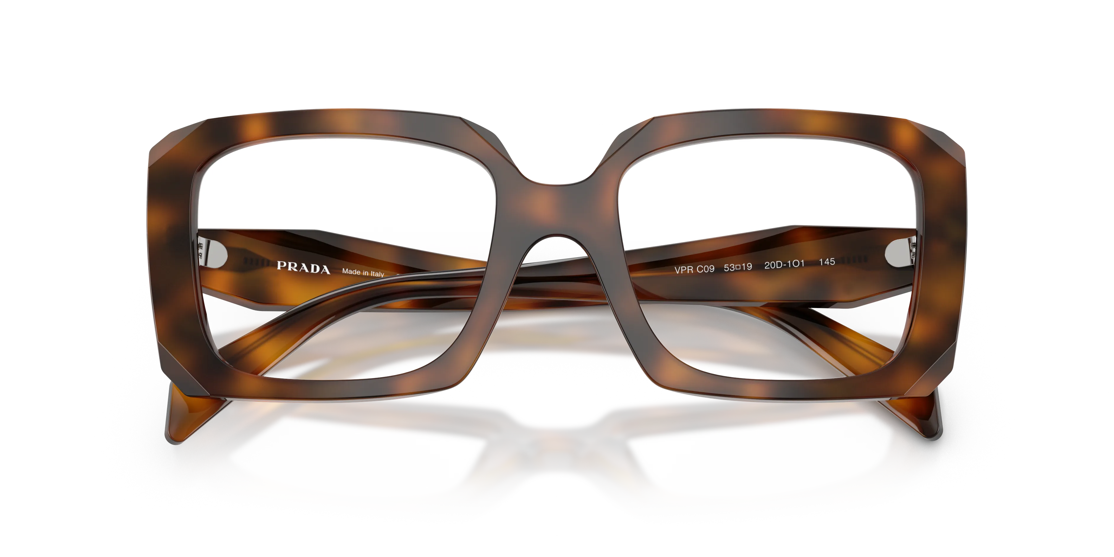 Prada PR C09V 20D1O1 Montature da vista Acetato Havana Pillow Normale - immagine 2