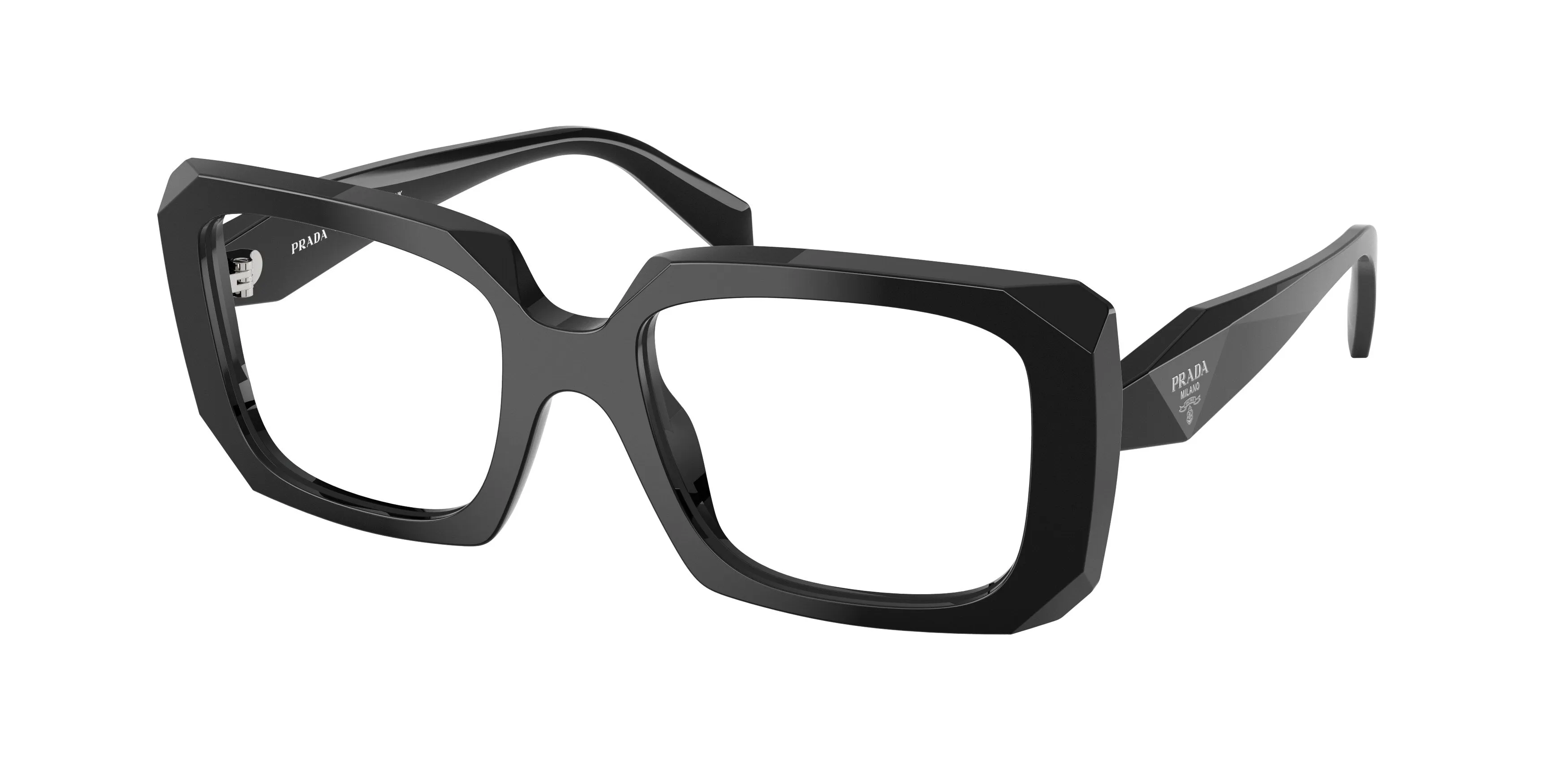 Prada PR C09V 16K1O1 Montature da vista Acetato Nero Pillow Normale - immagine 1