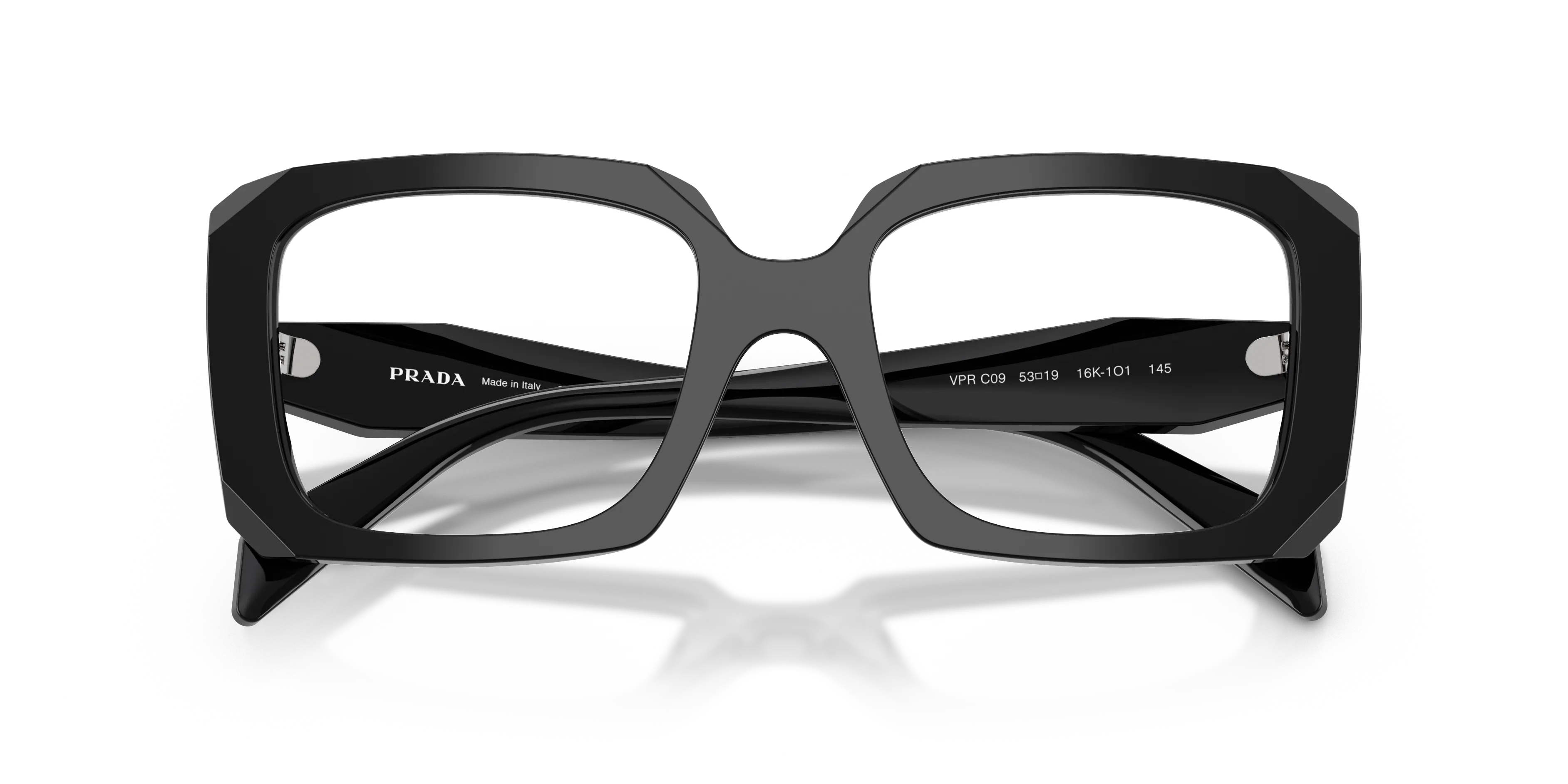 Prada PR C09V 16K1O1 Montature da vista Acetato Nero Pillow Normale - immagine 2