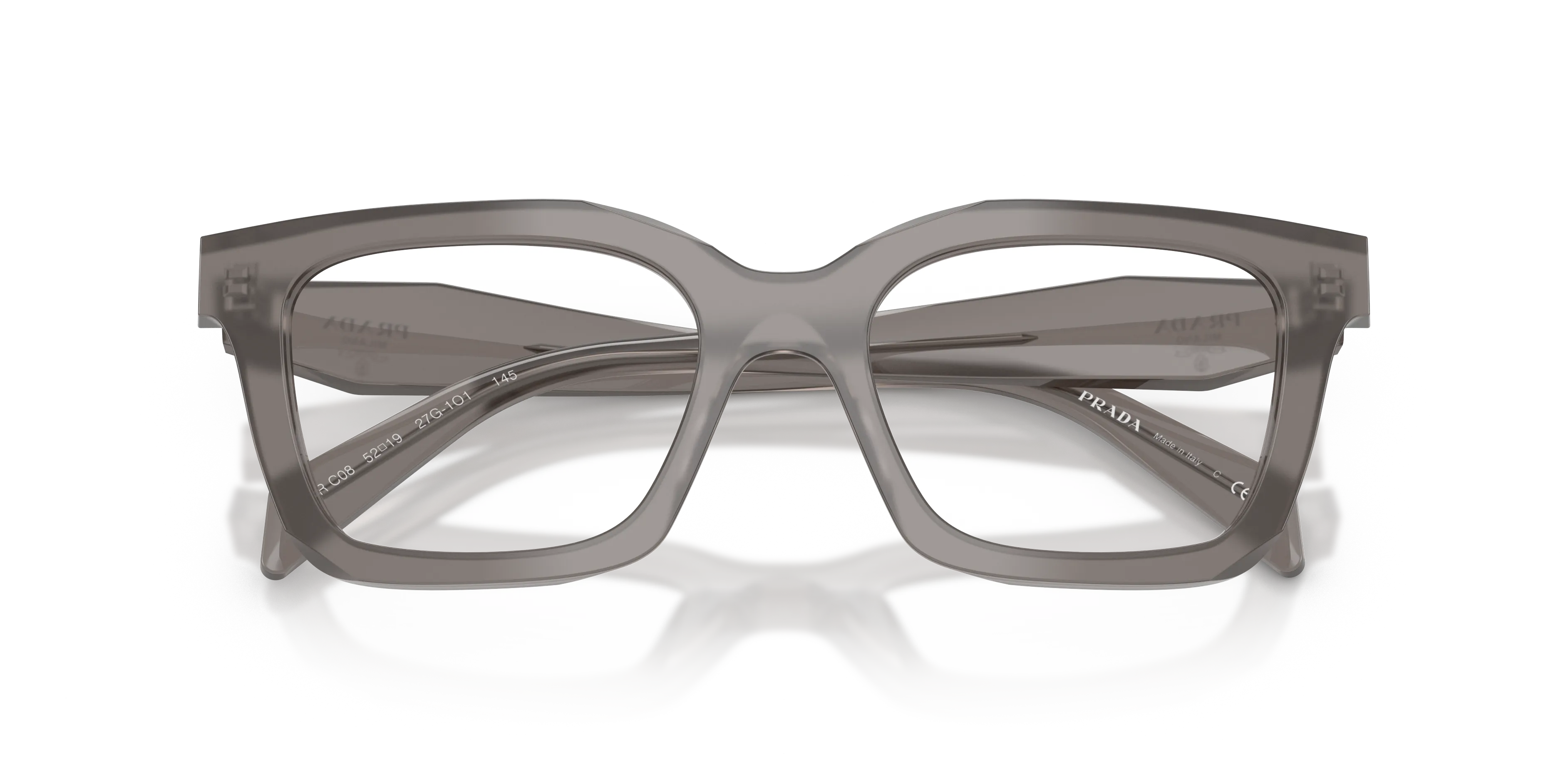 Prada PR C08V 27G1O1 Montature da vista Acetato Grigio Geometrica Normale - immagine 2