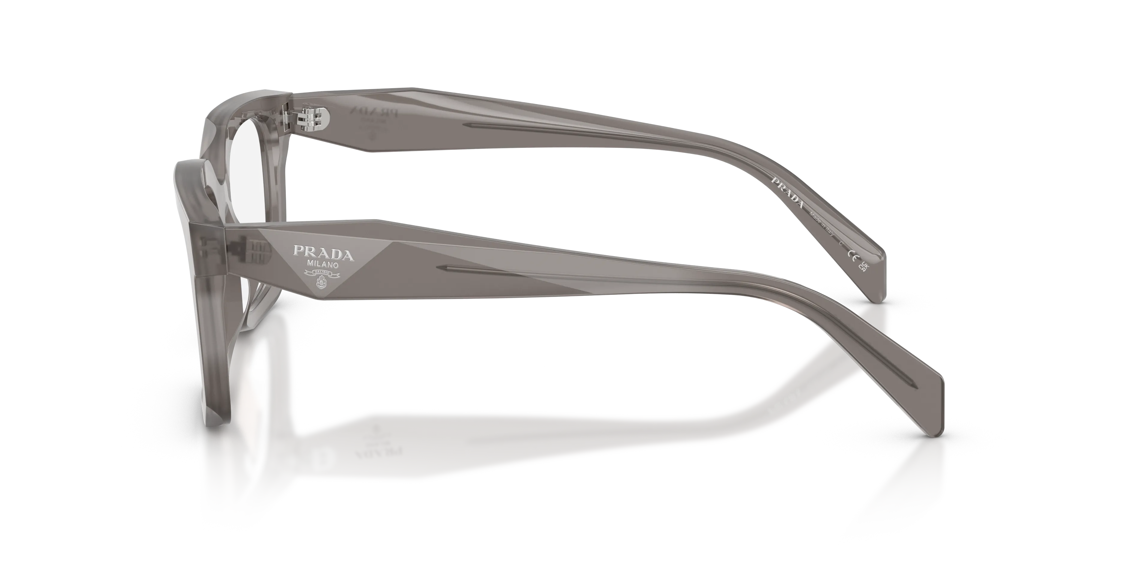 Prada PR C08V 27G1O1 Montature da vista Acetato Grigio Geometrica Normale - immagine 4