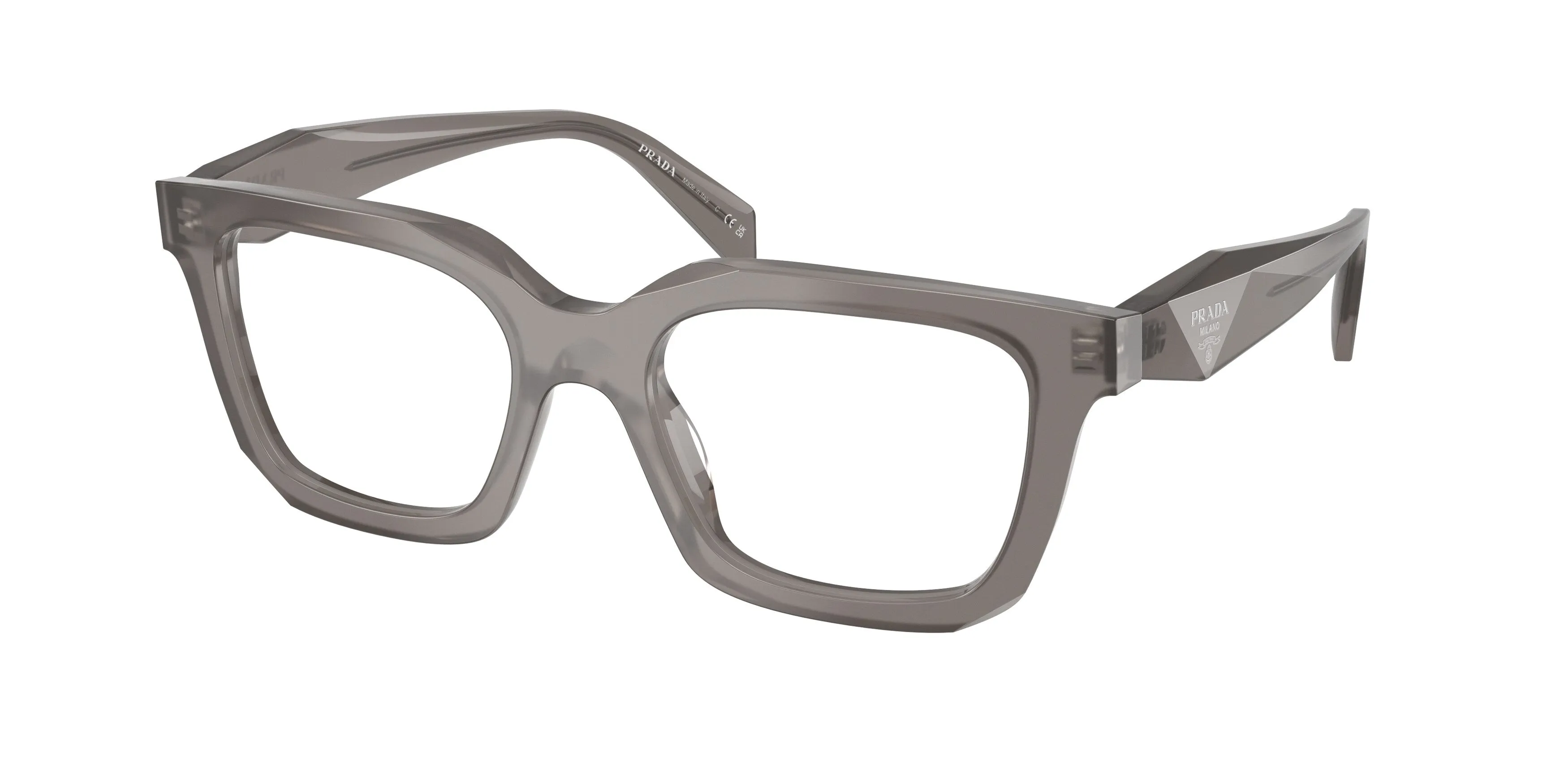 Prada PR C08V 27G1O1 Montature da vista Acetato Grigio Geometrica Normale - immagine 1