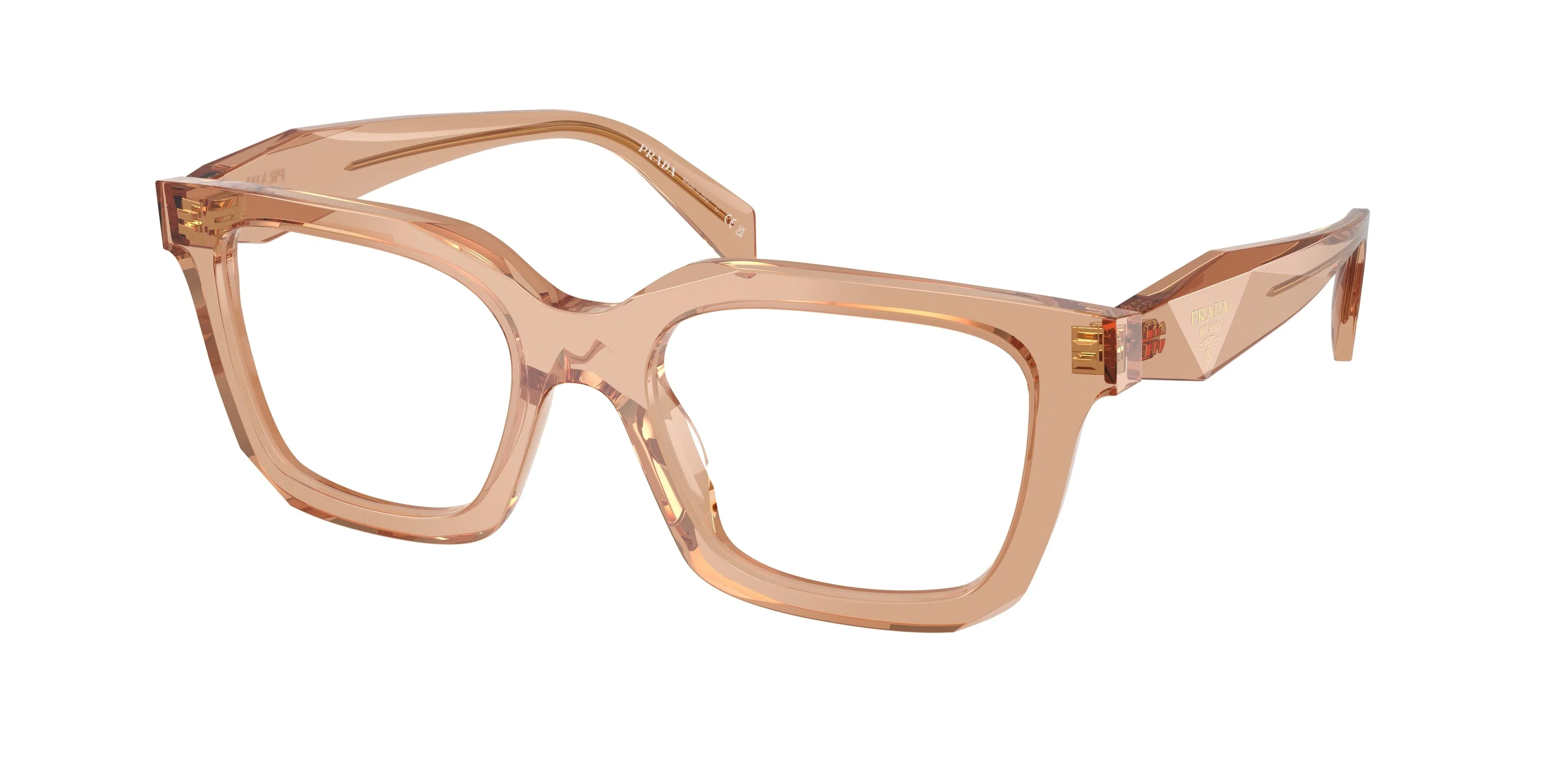Prada PR C08V 20H1O1 Montature da vista Acetato Marrone Geometrica Normale - immagine 1