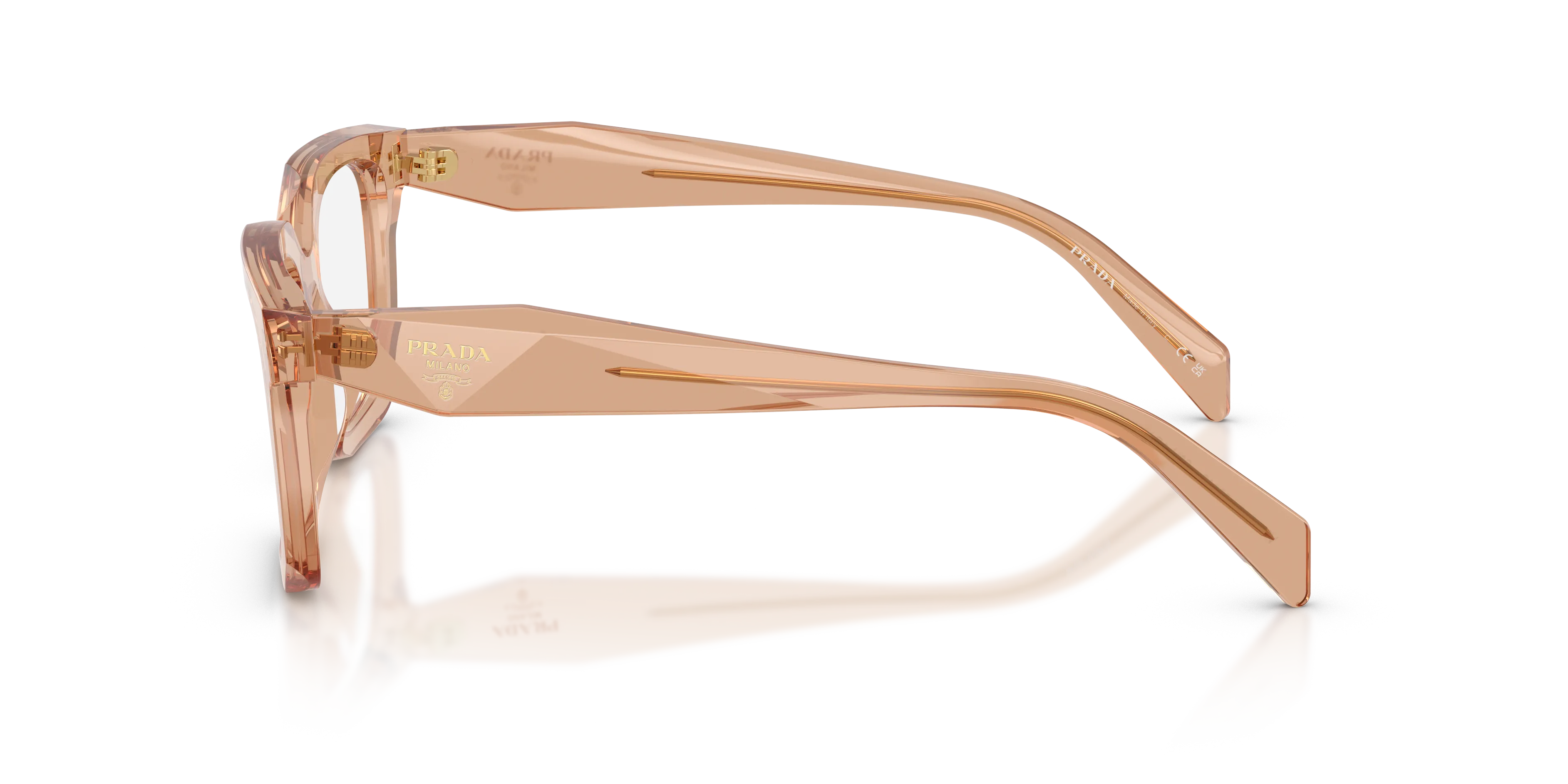 Prada PR C08V 20H1O1 Montature da vista Acetato Marrone Geometrica Normale - immagine 4