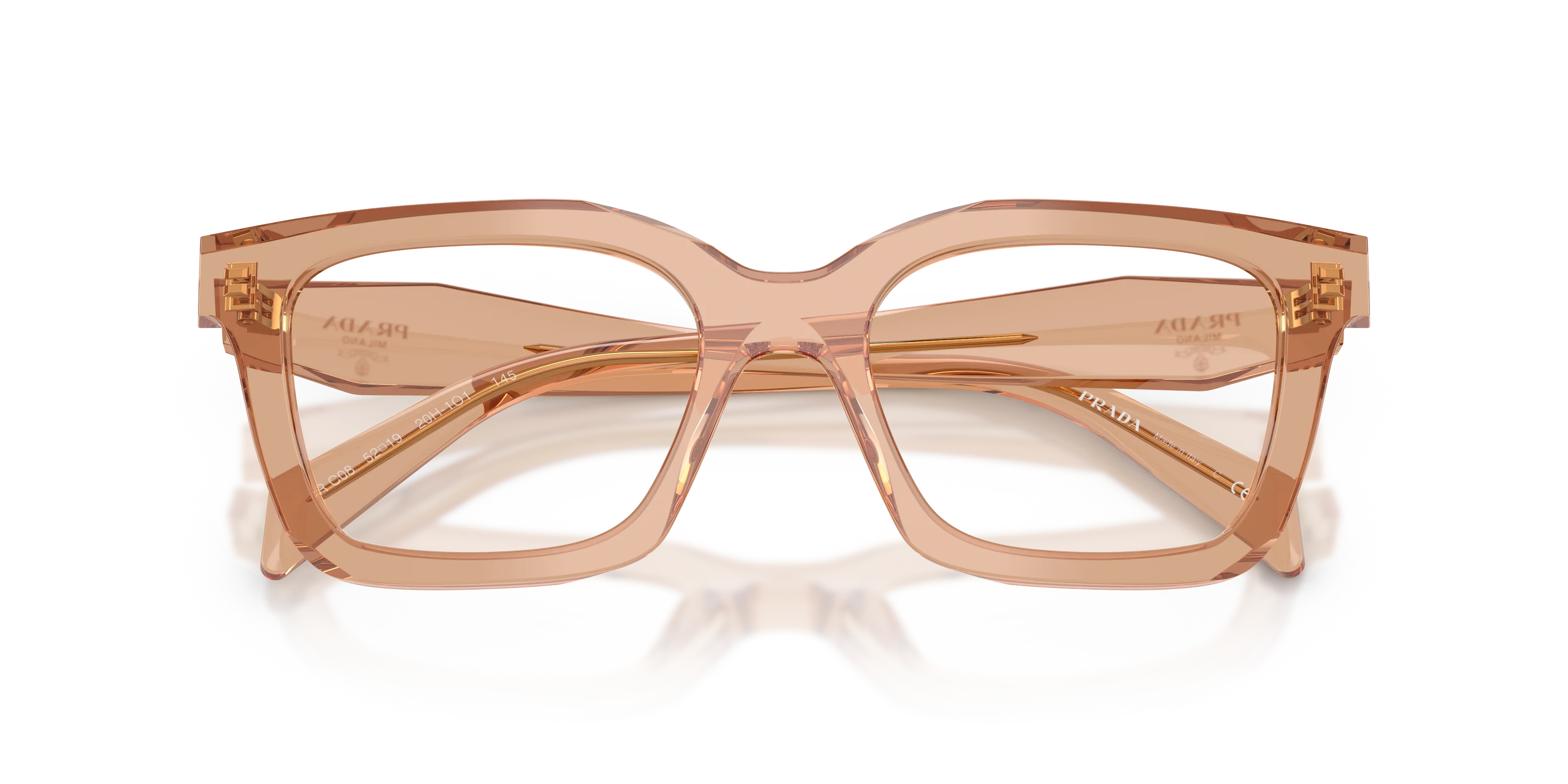 Prada PR C08V 20H1O1 Montature da vista Acetato Marrone Geometrica Normale - immagine 2