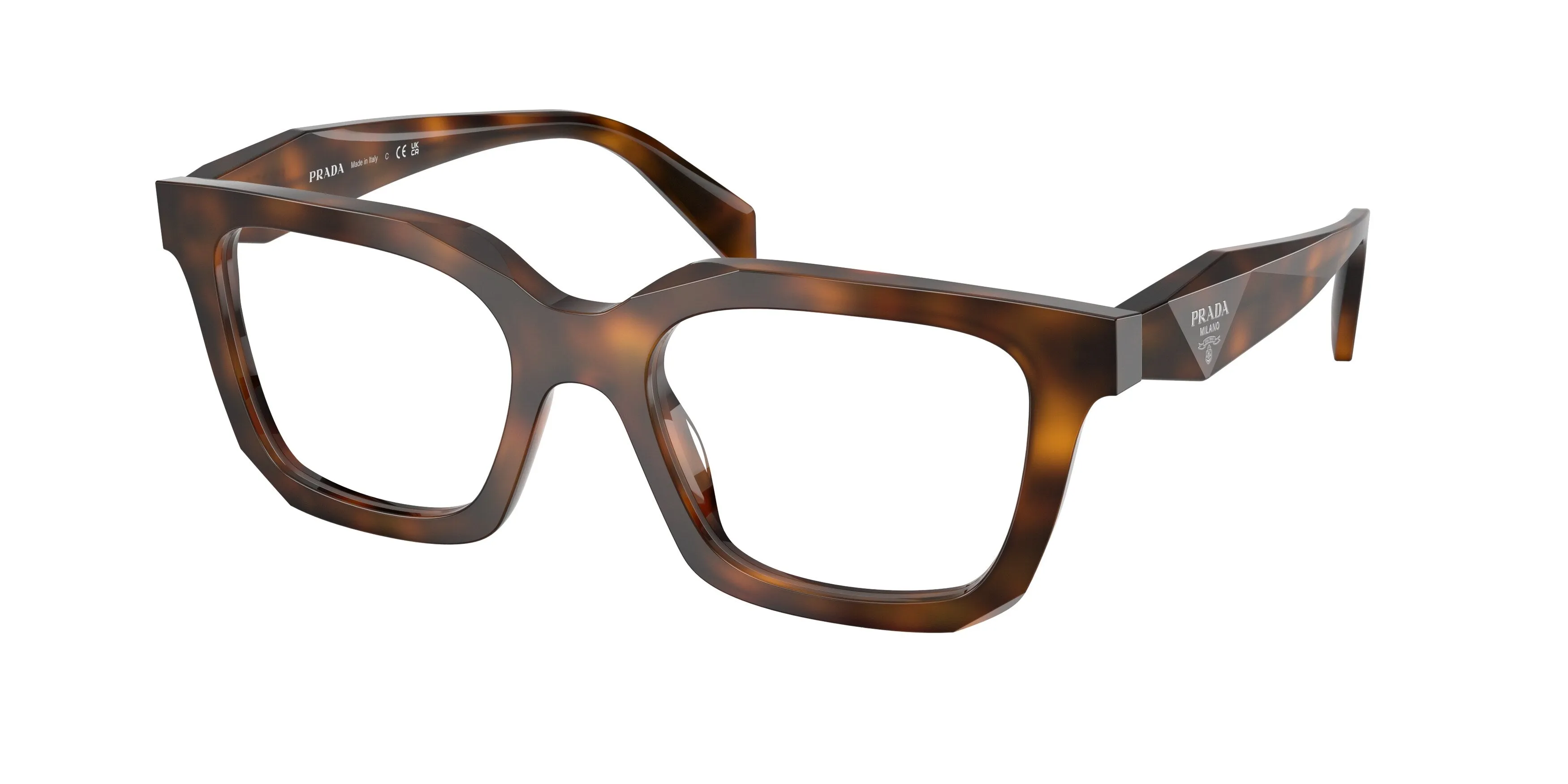 Prada PR C08V 20D1O1 Montature da vista Acetato Havana Geometrica Normale - immagine 1